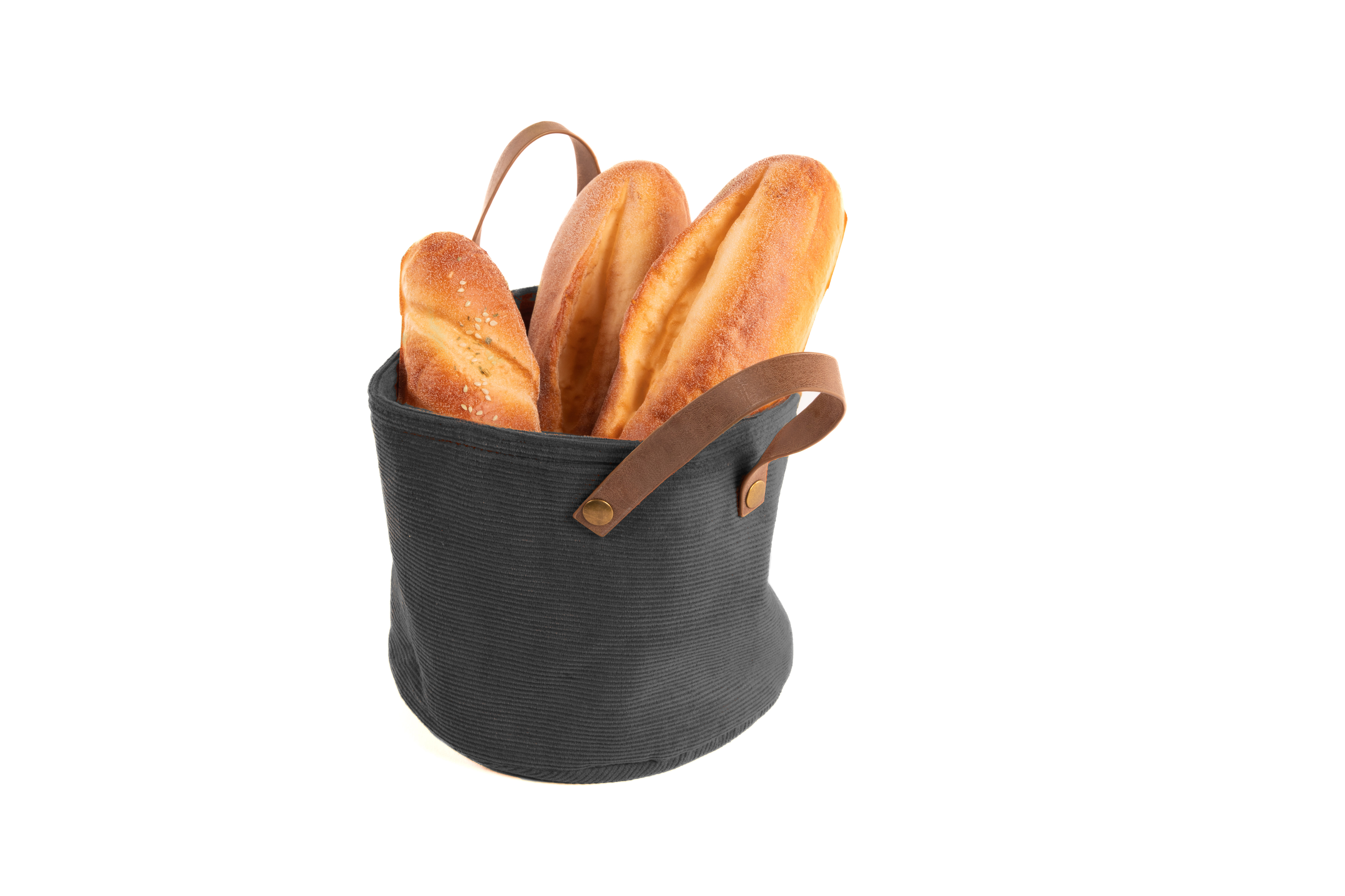 Bread basket VELMAR - dia 18 cm, dark grey