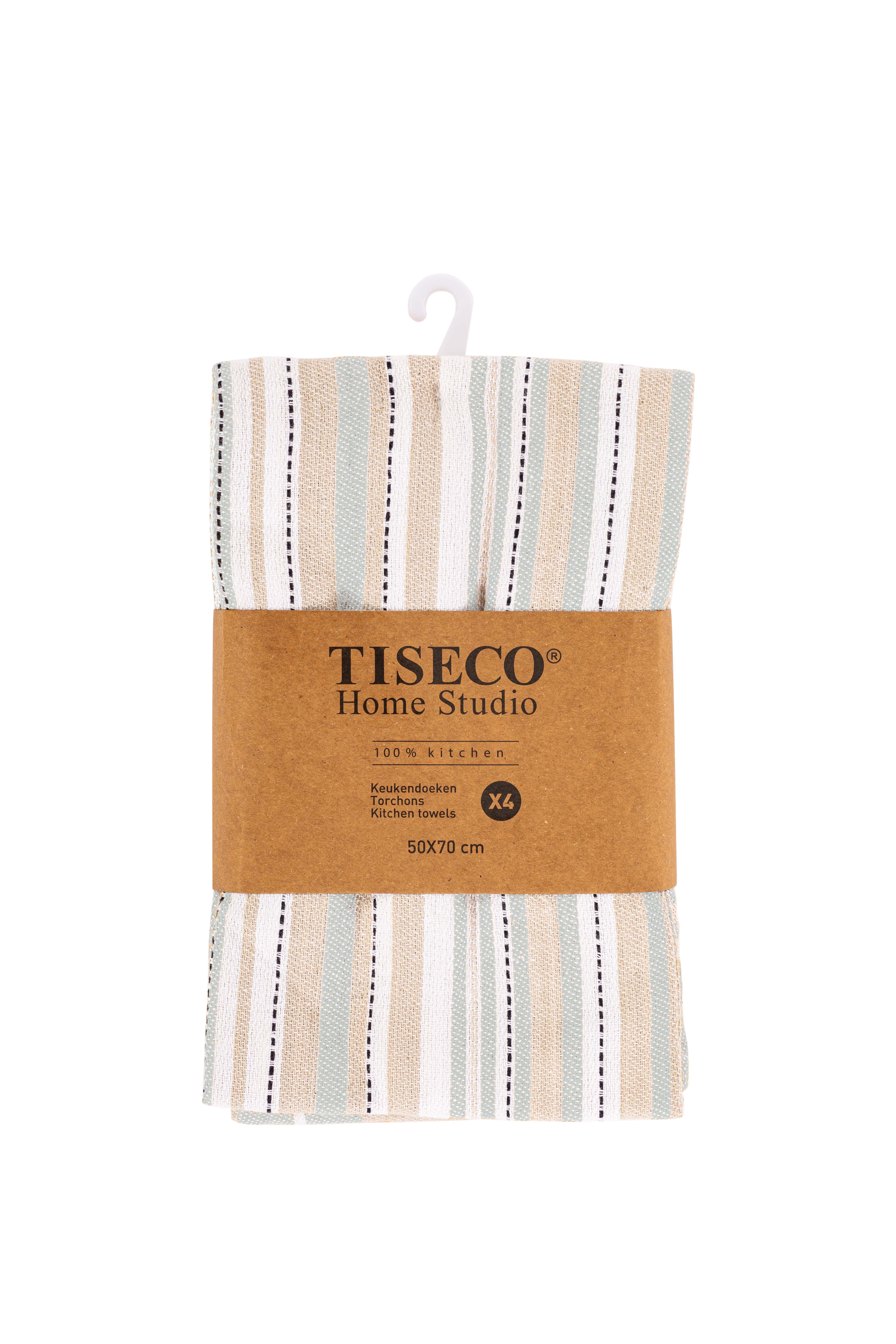 Torchon MULTILINES - SET/4 - 50x70 cm, gris clair