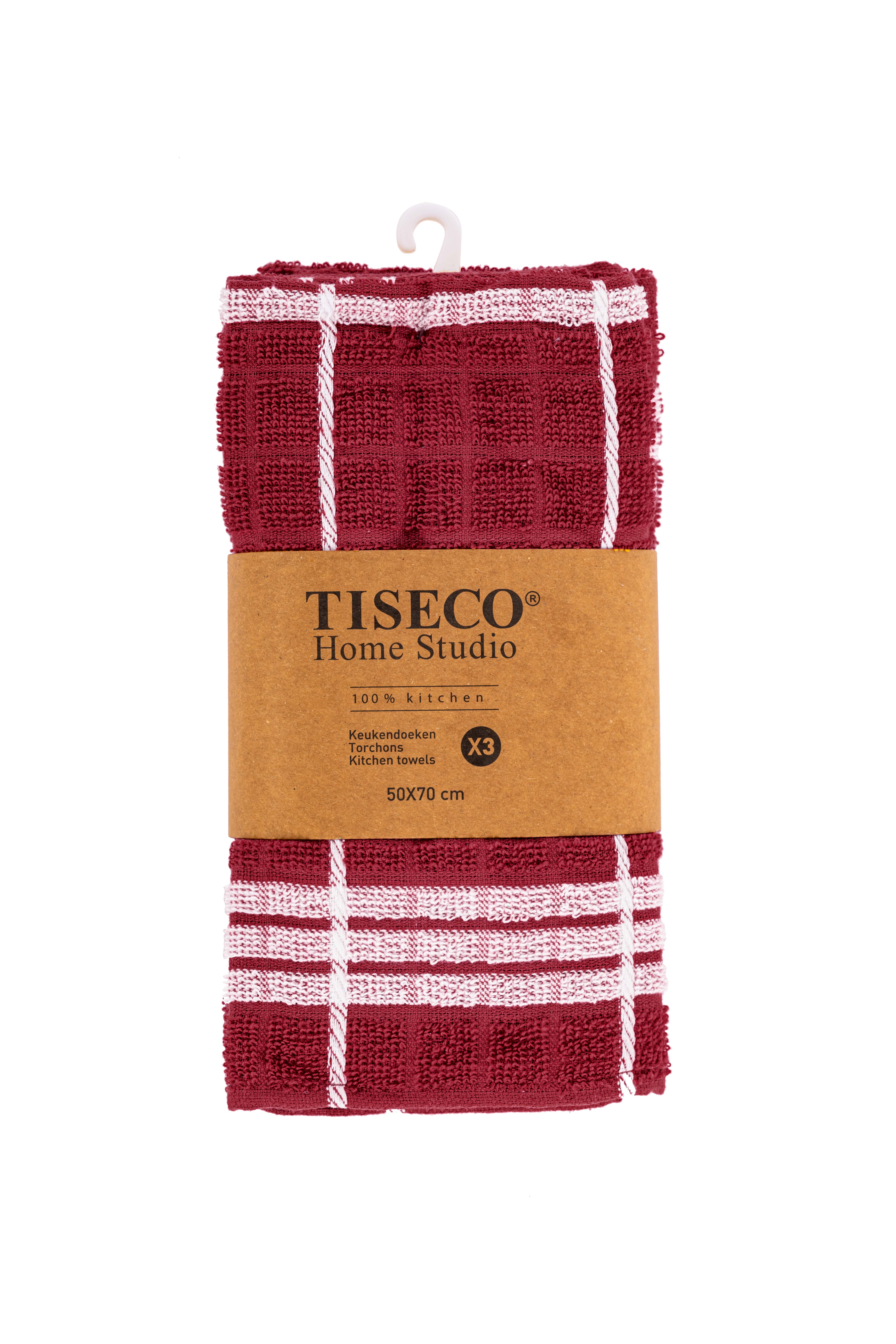 Torchon OMAN - SET/3 - 50x70 cm, rouge