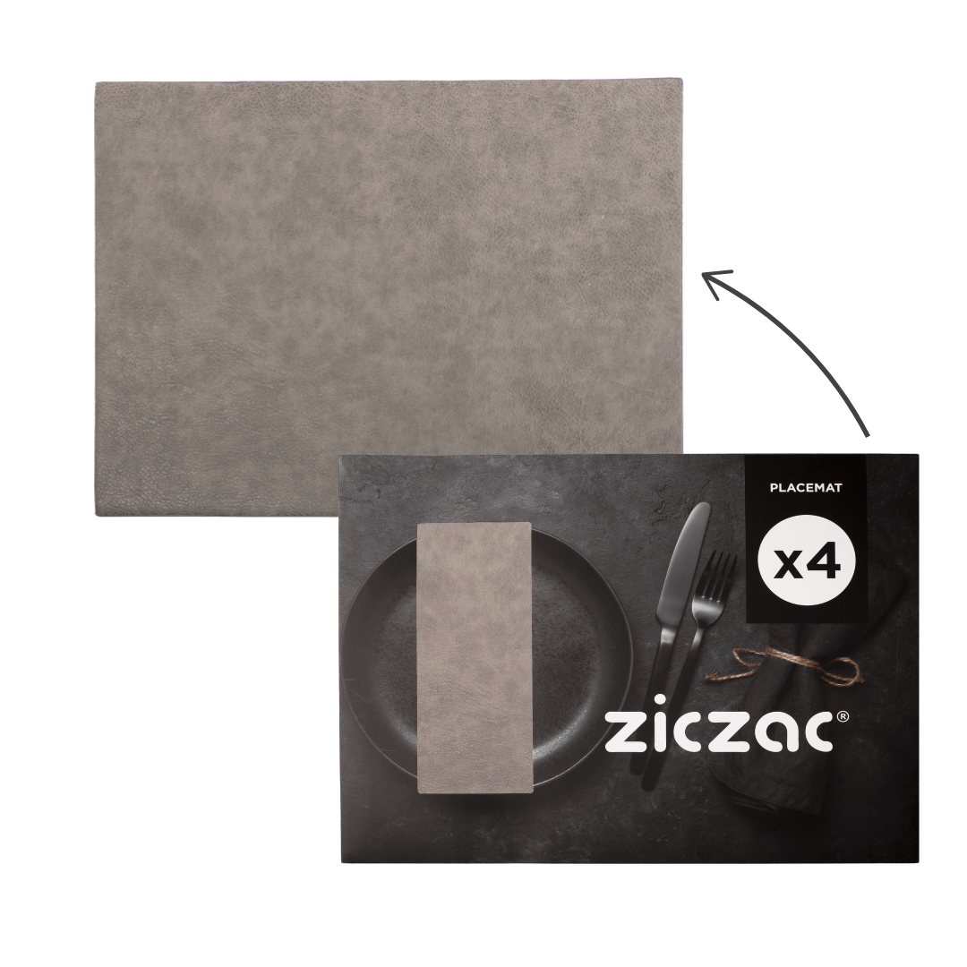 Coffret cadeau de 4 pièces - Set de table TROJA - 33x45 cm, charbon
