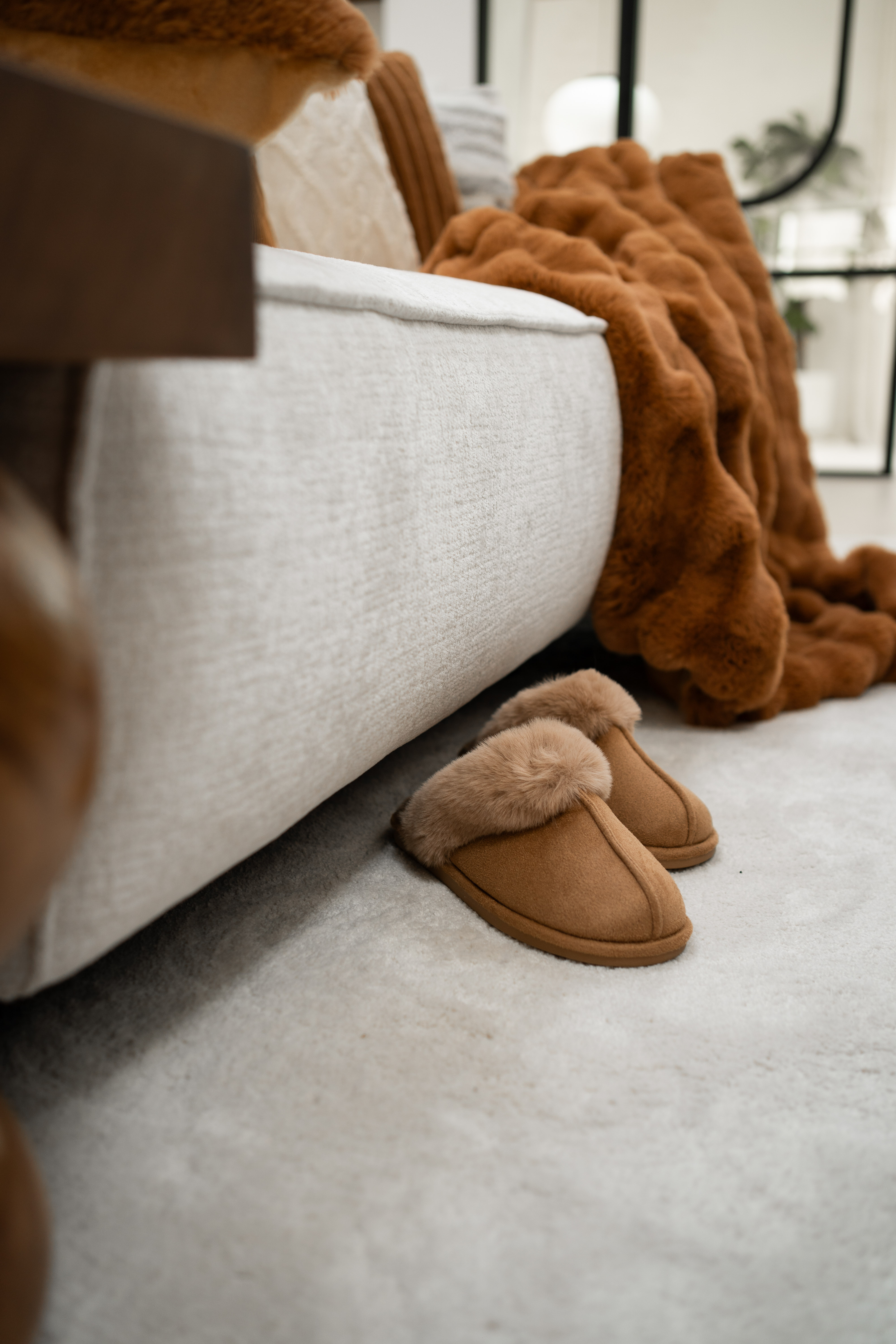 Suede slippers SNUGGS 36/37, cognac