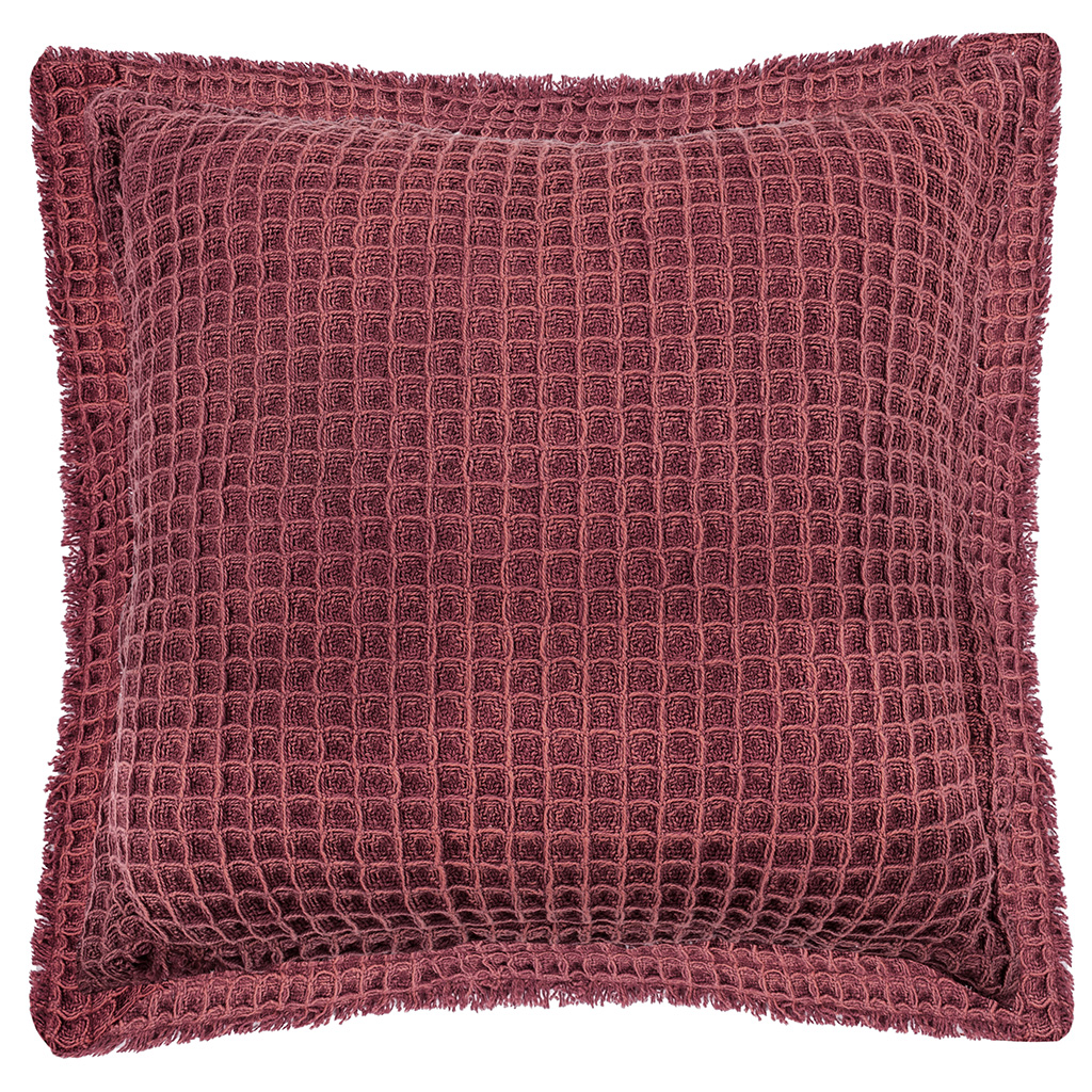 Cushion (filled) WAFFLE 45X45cm, rust/pomegranate