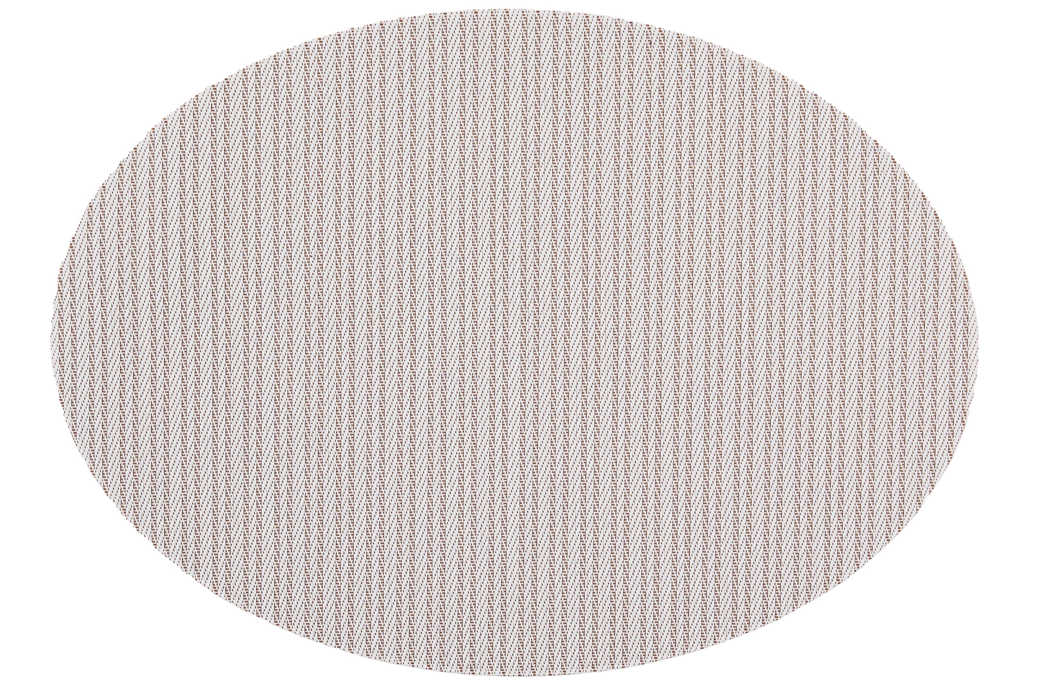 Placemat FALLON  oval, 33x45cm, double stripe dark taupe