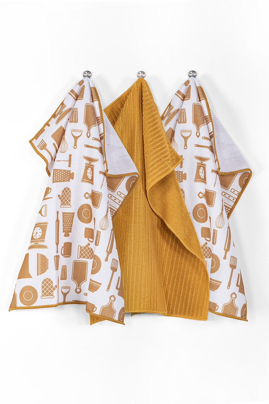 Kitchen towel ESSENTIAL, microfiber 40x48cm - Set/3, camel