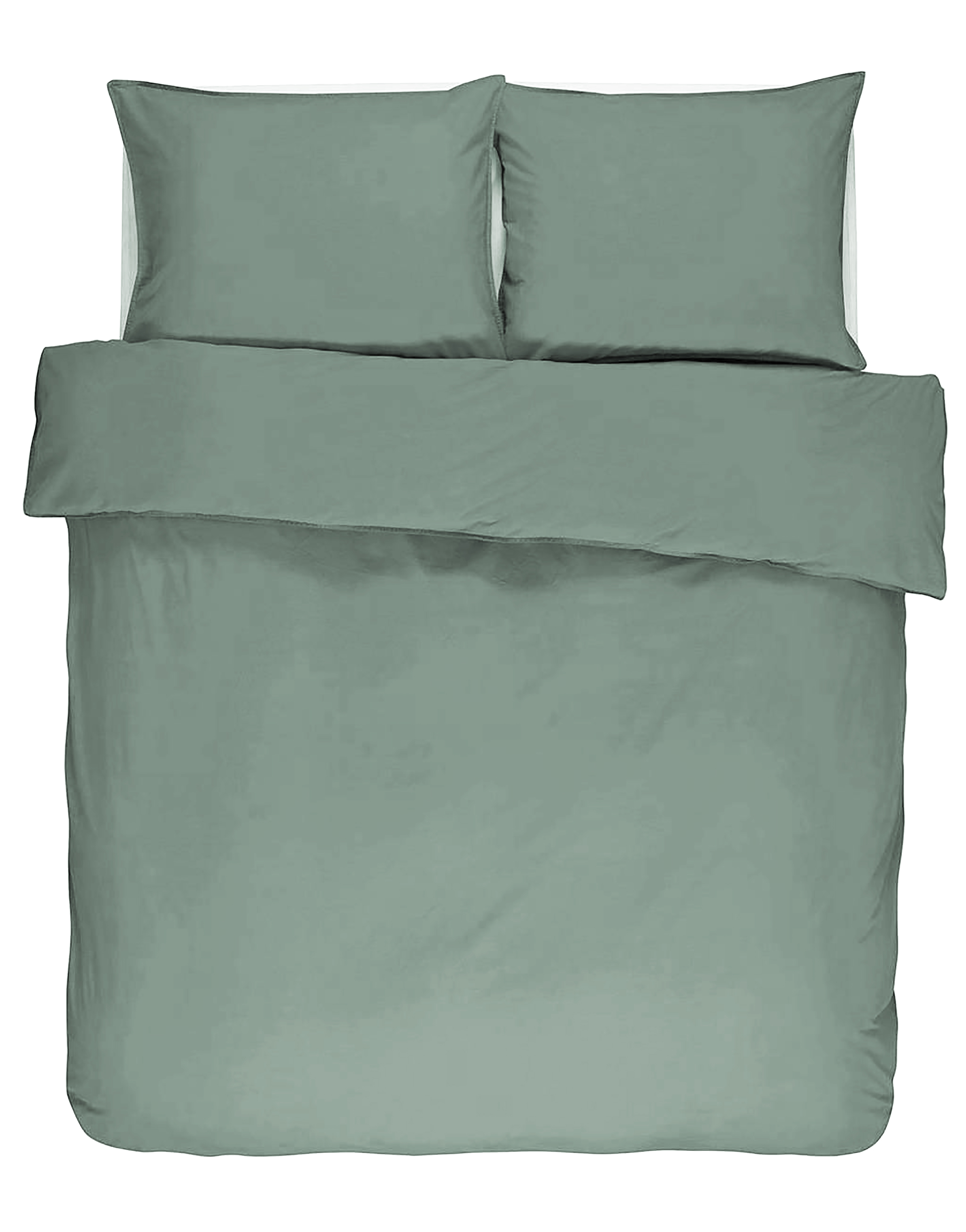 Housse de couette  IRIS, Stone washed uni coton, 240x220, vert