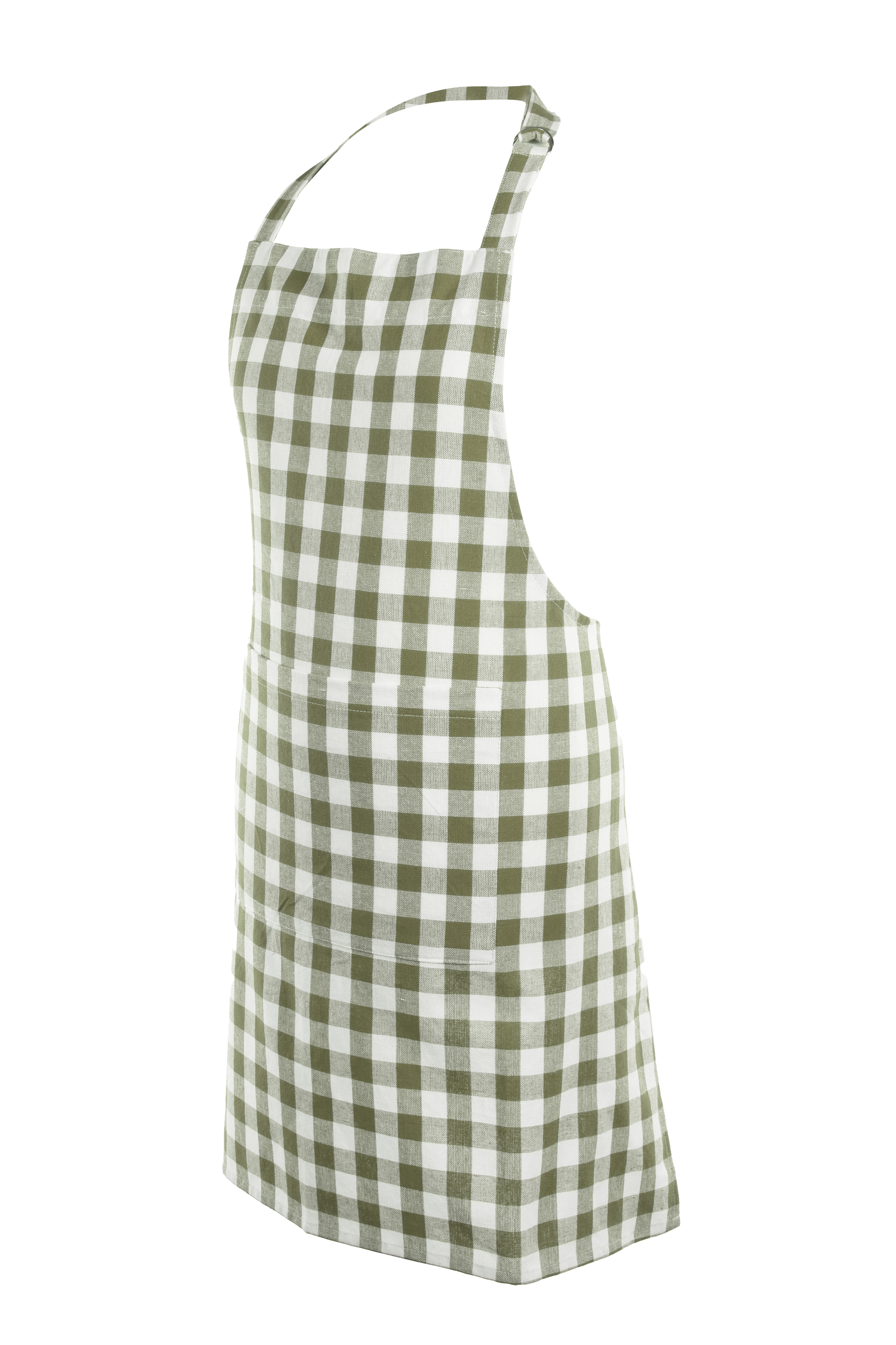 Schort GINGHAM - 80x74 cm, olijfgroen