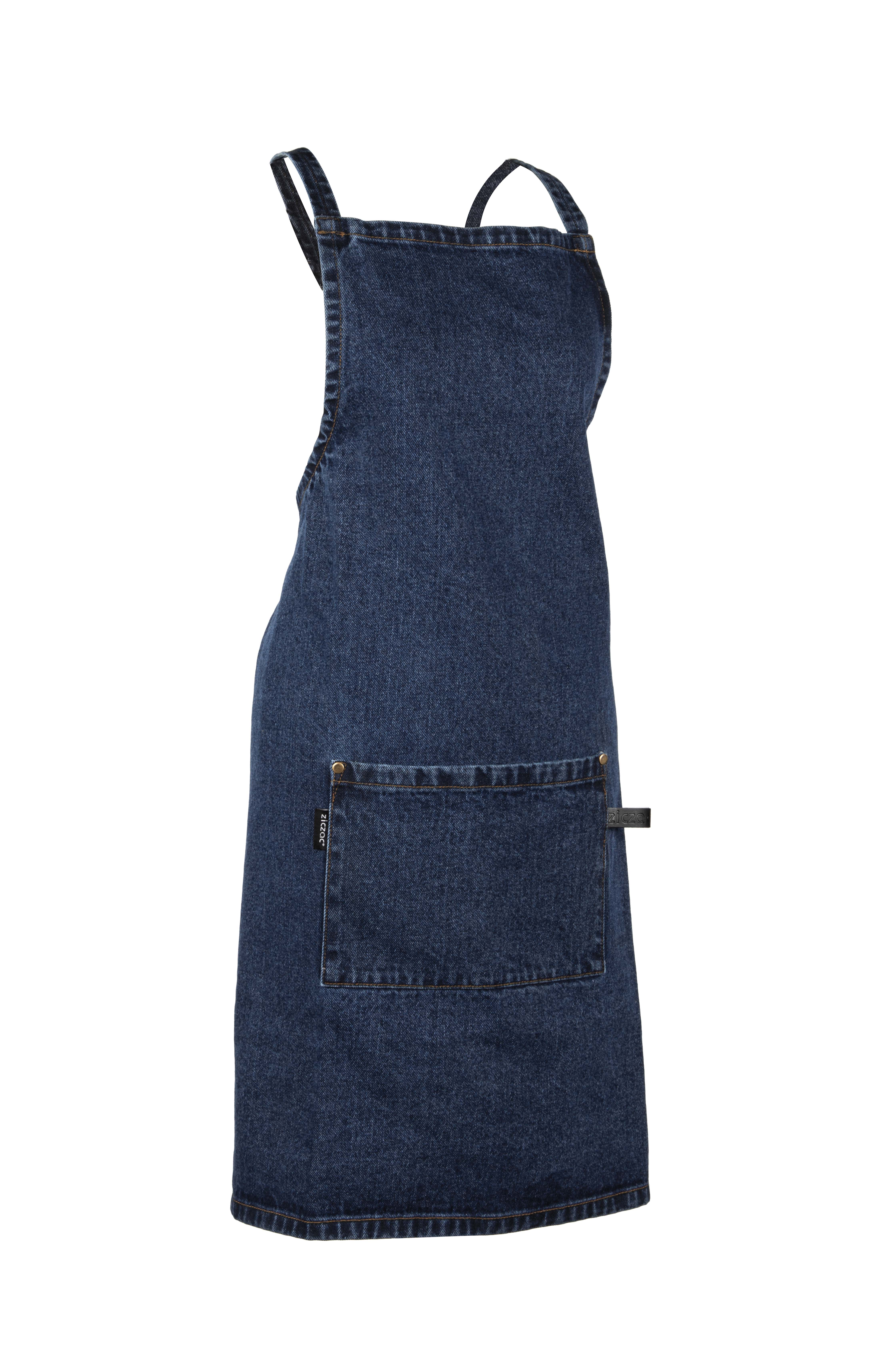 Apron jeans DENIM crossback 75x85cm, blue