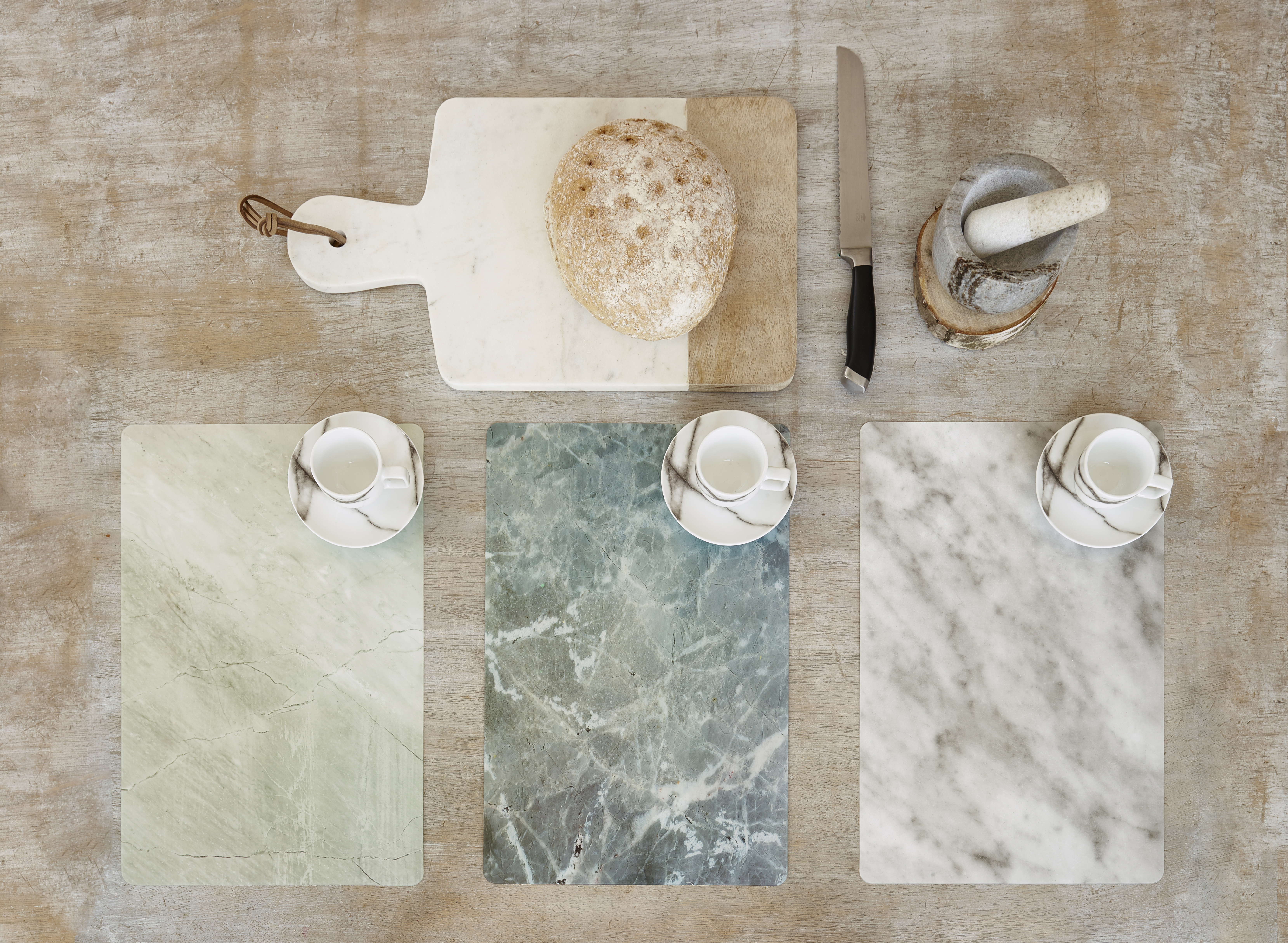 Placemat marble 33x45 cm, grey