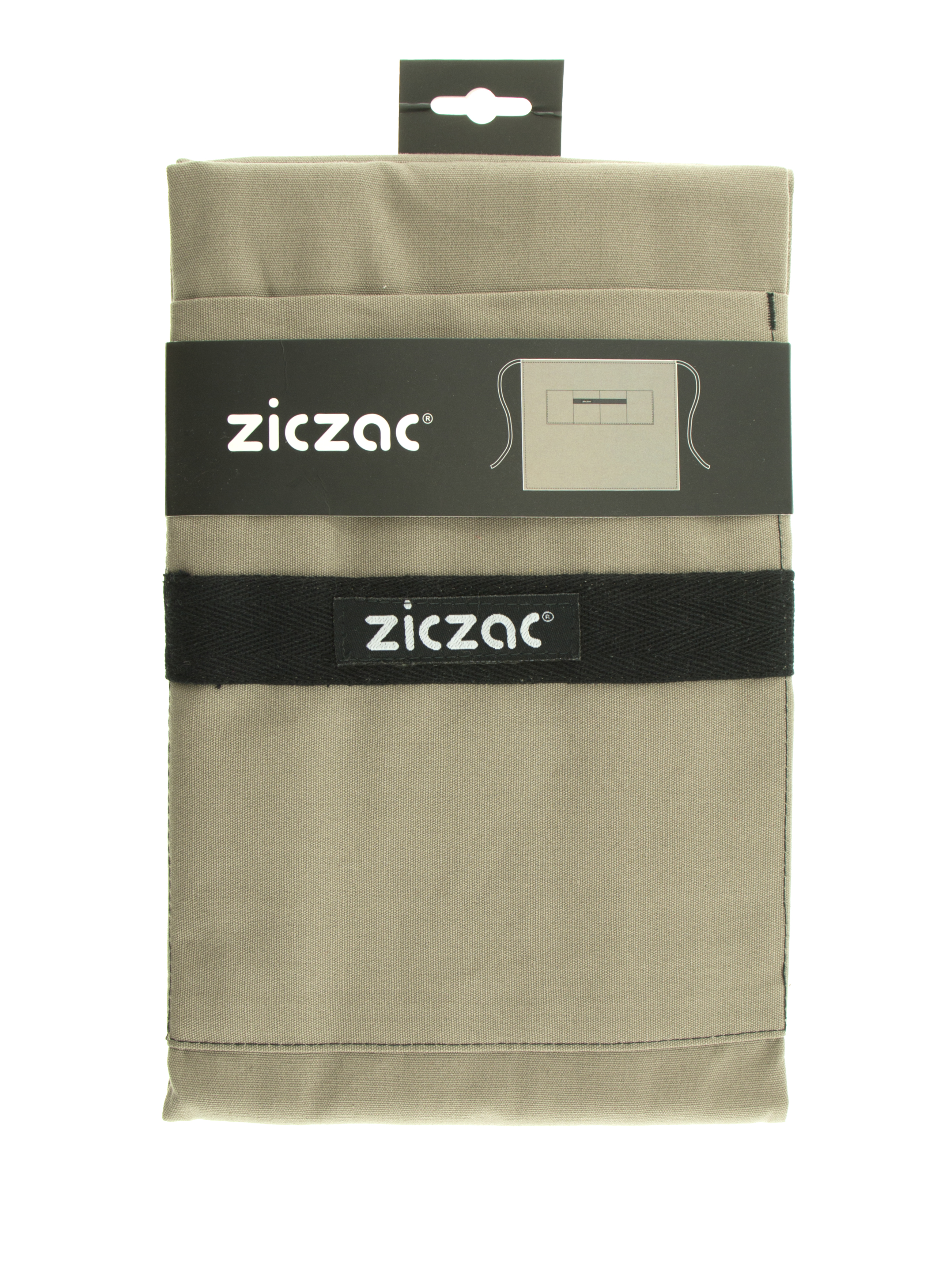 Apron Prof. Bistro, 4 pockets, 105x85 cm, taupe