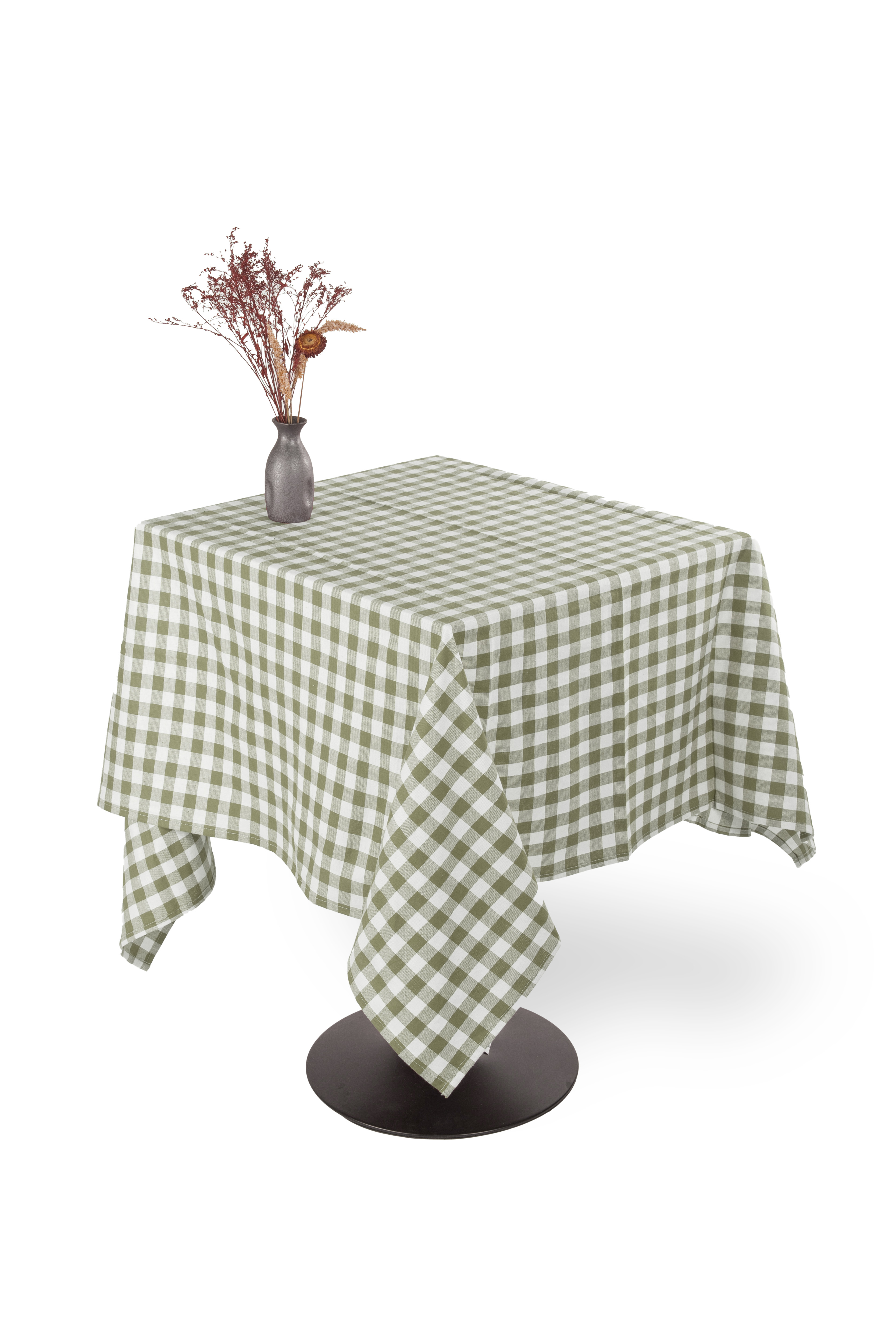 Table cloth GINGHAM - 150x150 cm, olive green
