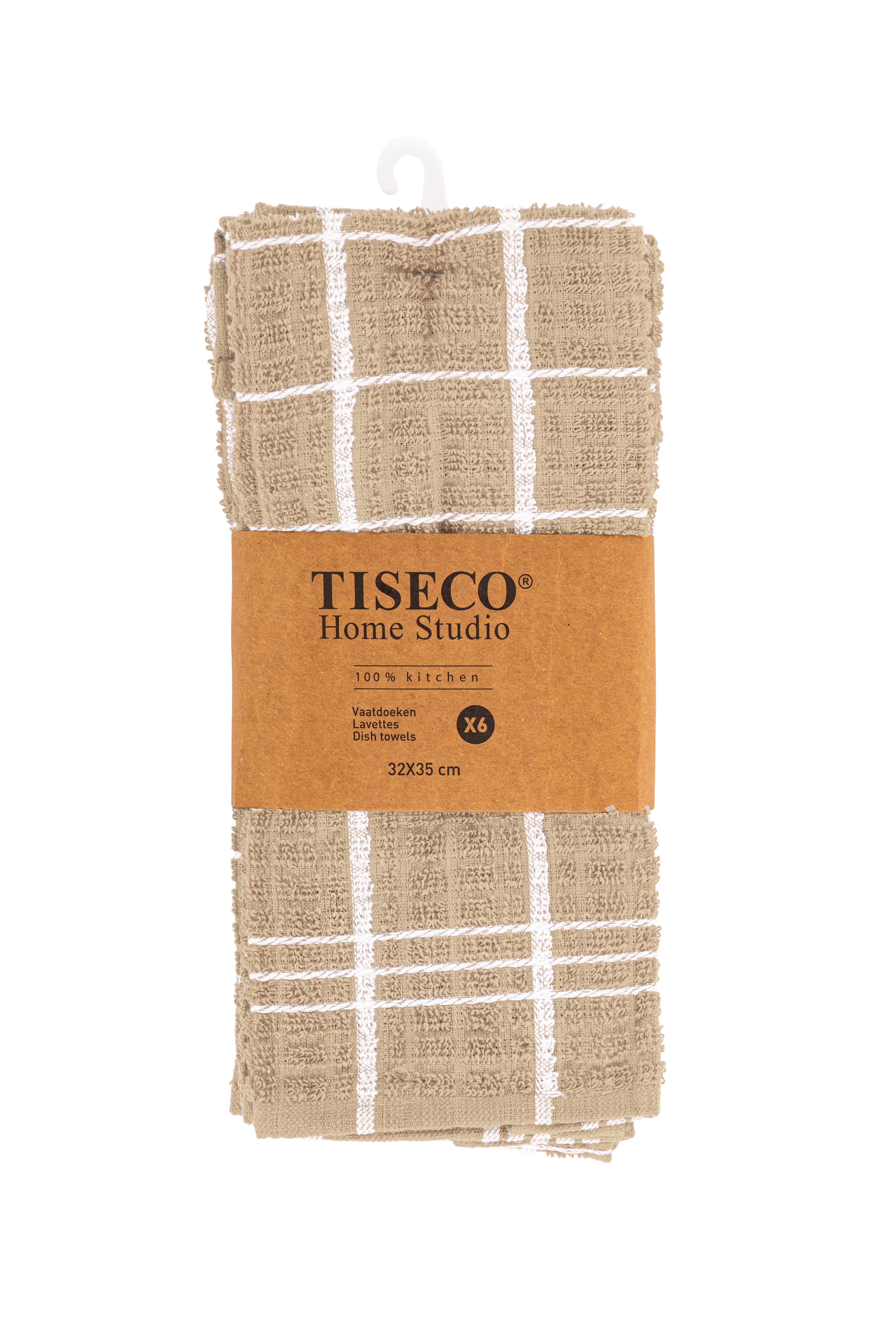 Torchon vaisselle OMAN - SET/6 -  32x35 cm, sable