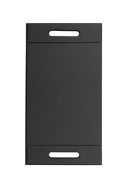 Plateau TOGO  - Leather look imitation- 20x32 + 2x5.5 cm, black