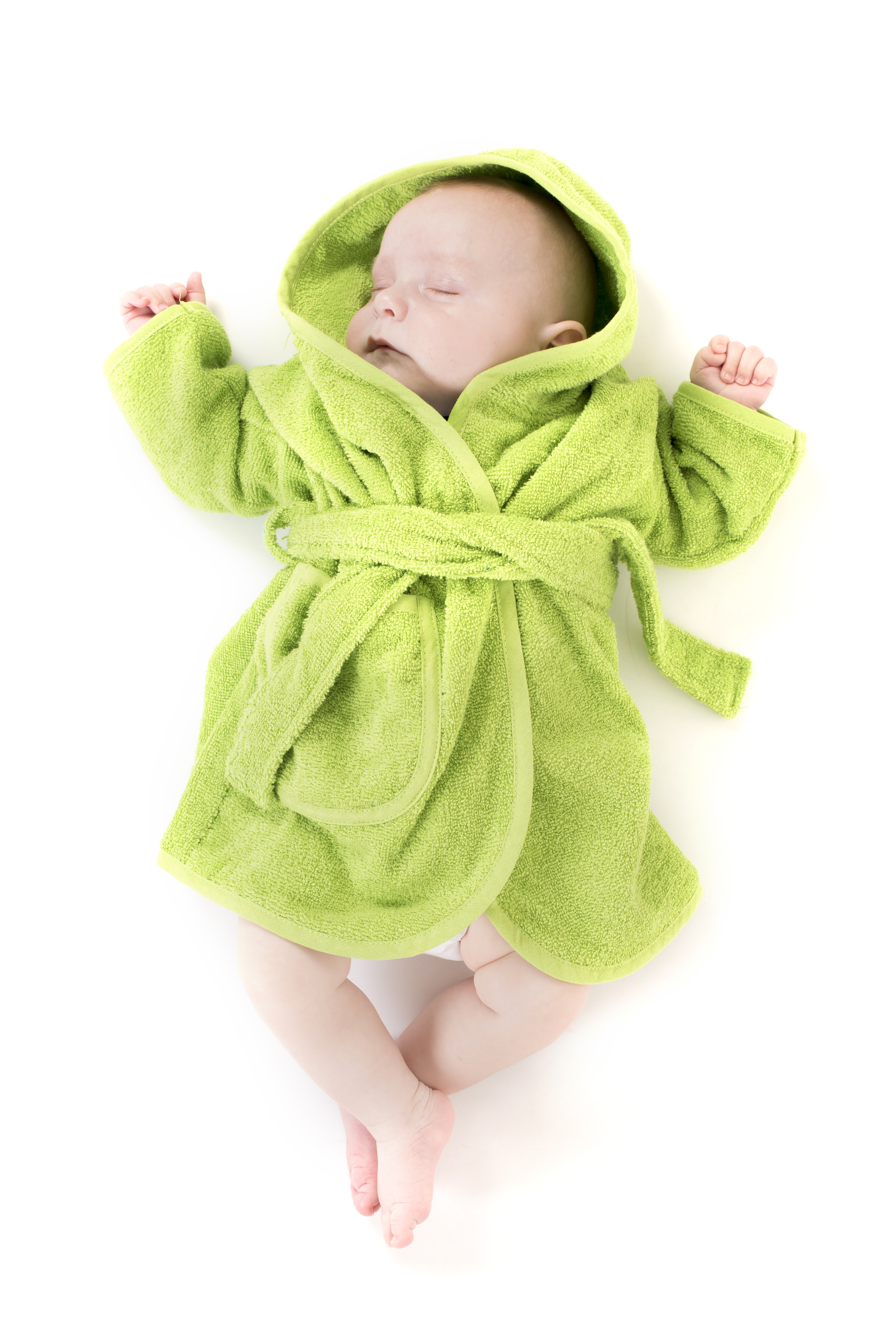 Baby badjas uni - 0-12 maanden, groen