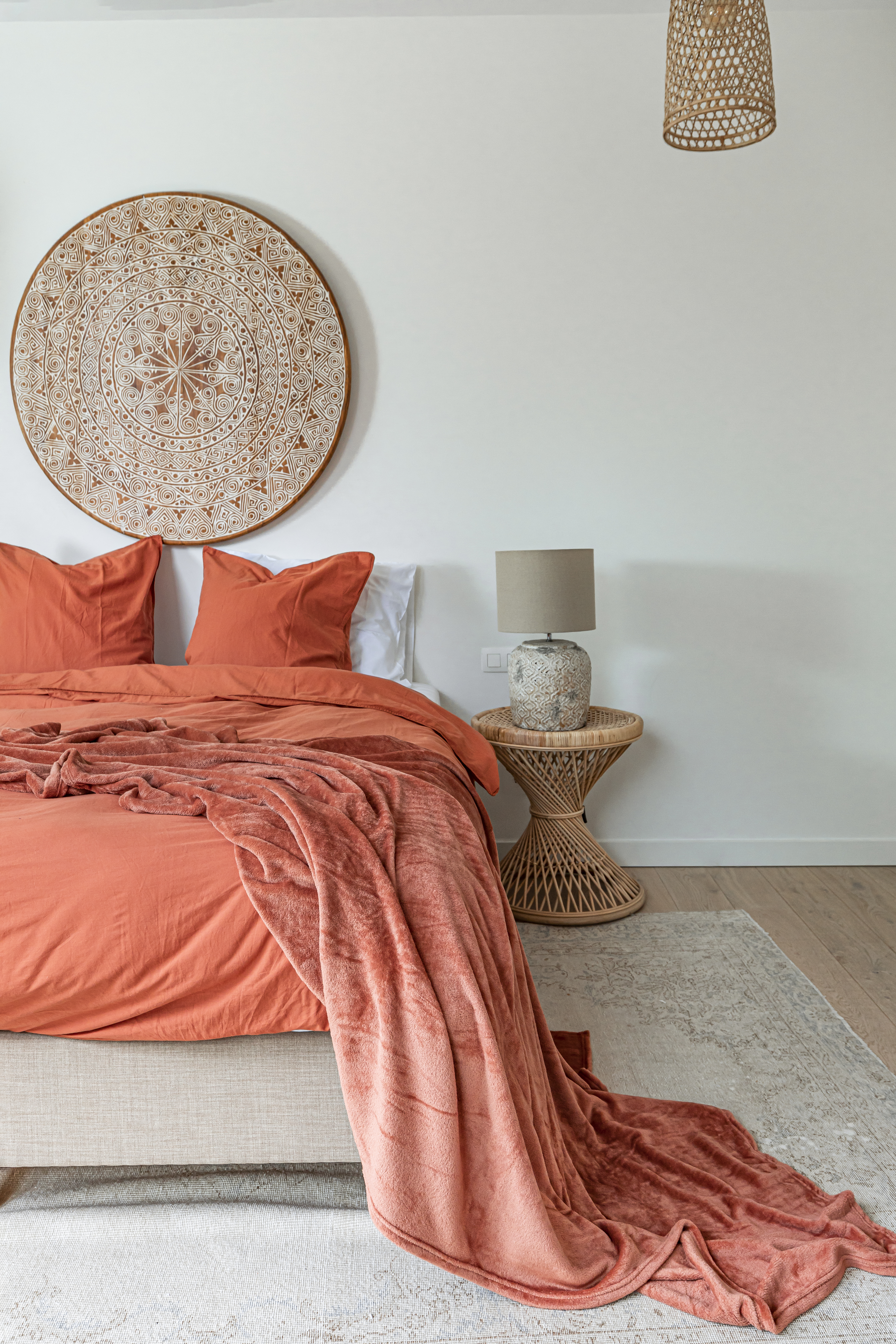 Duvet cover  IRIS, Stone washed uni cotton, 240x220, rust