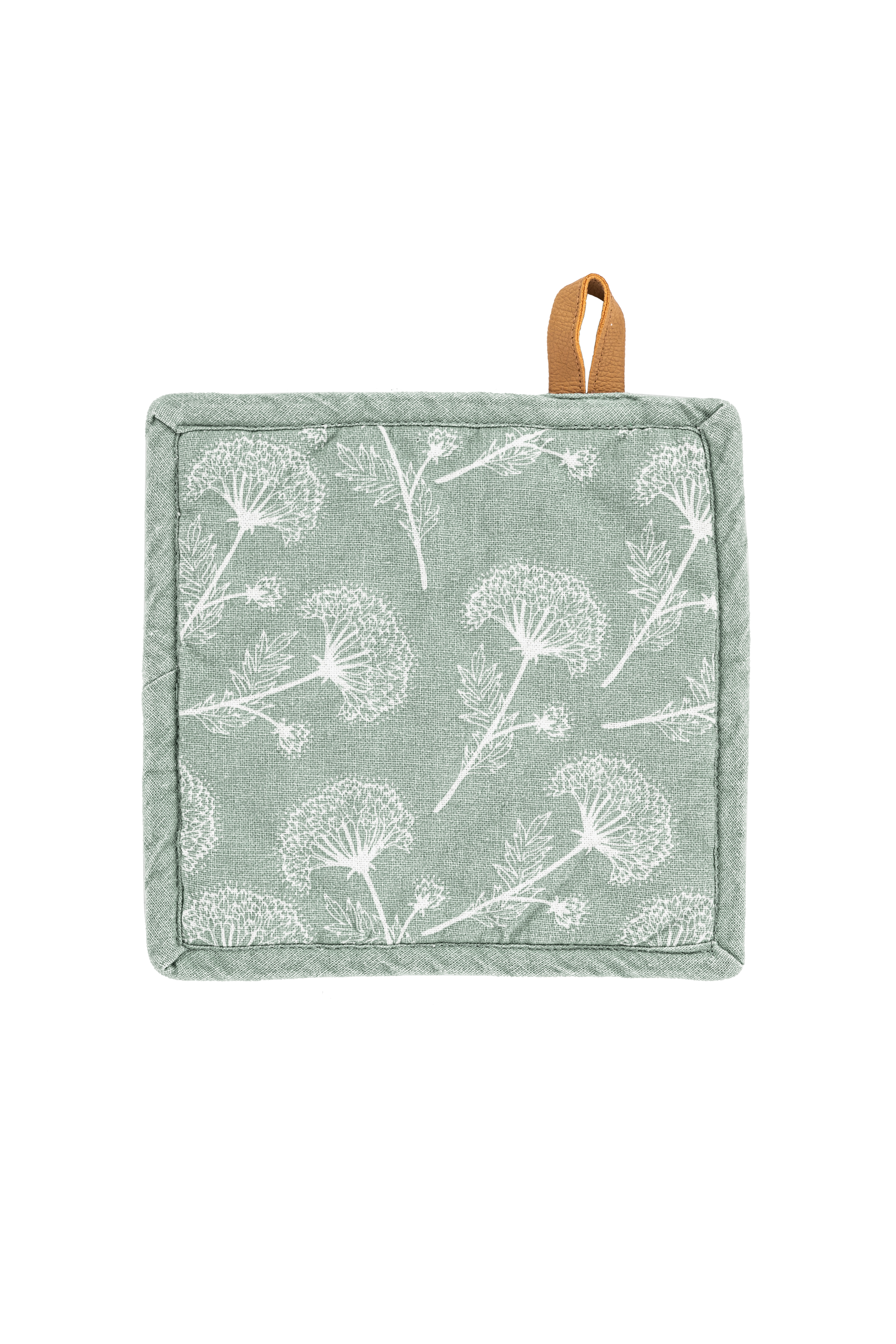 Manique MYRNA, floral printed, 20x20cm - set/2, green