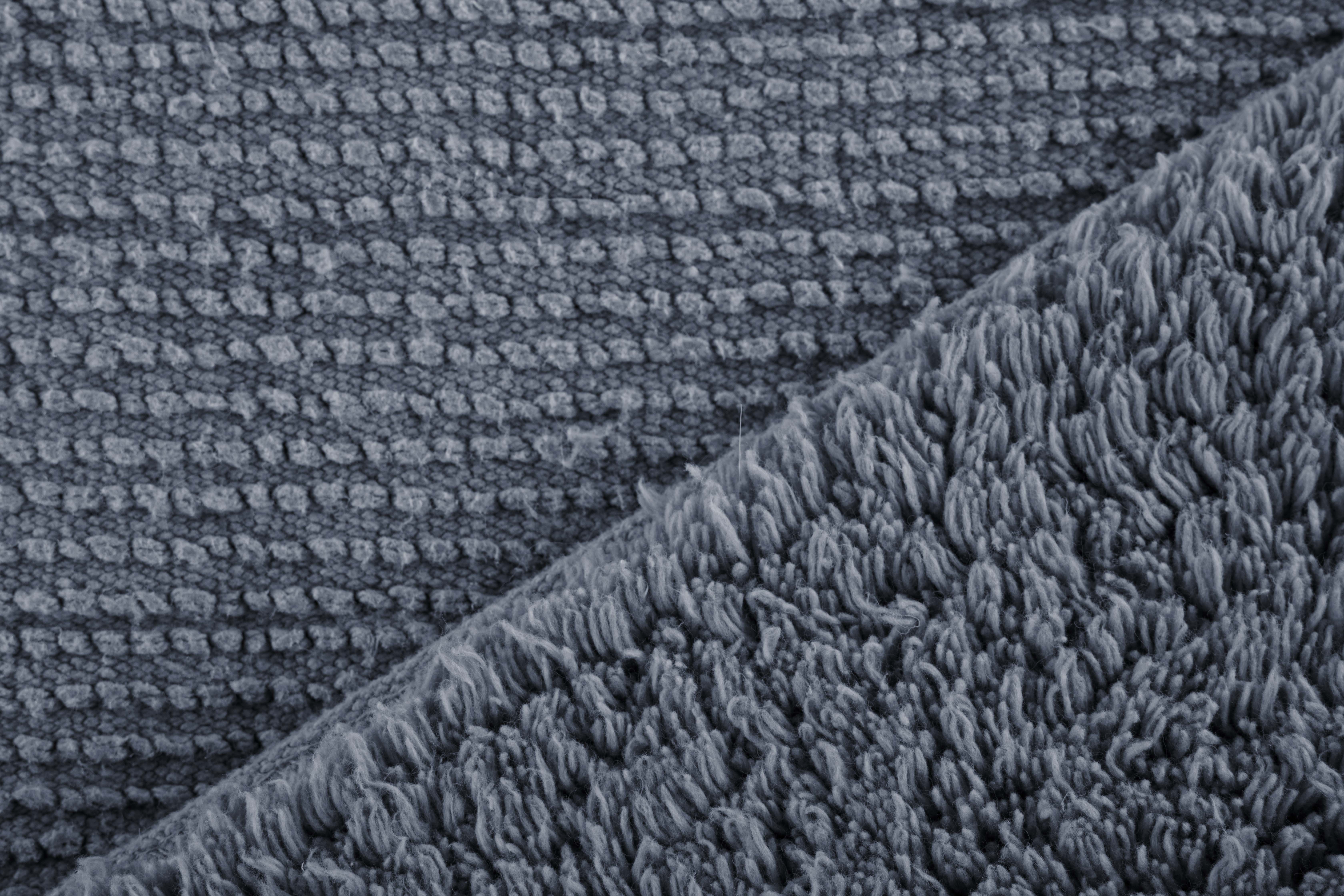 Bath carpet RIVA - cotton anti-slip, 60x100cm, stone blue