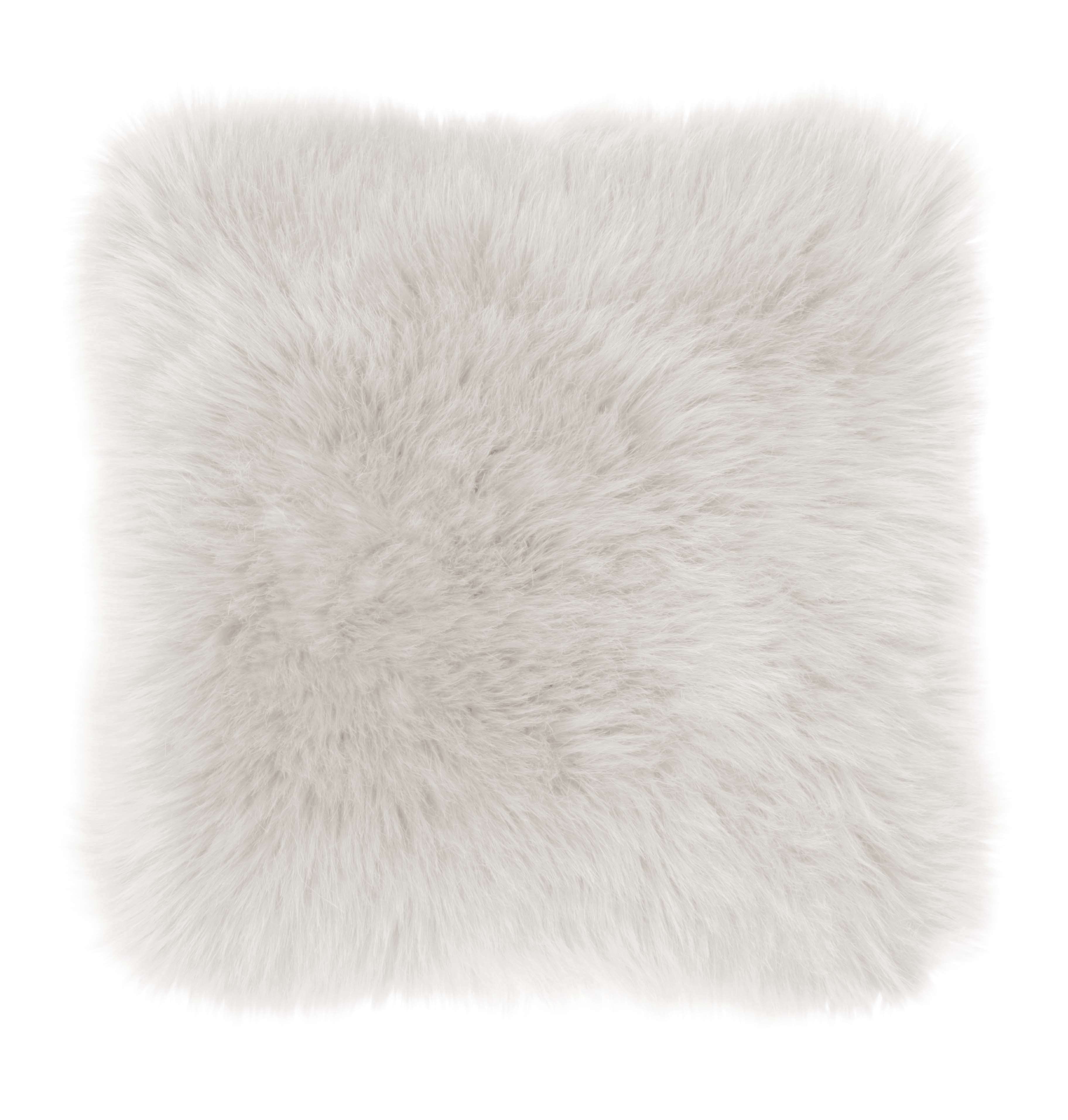 Cushion (filled) sheepskin + suede 45x45CM, white