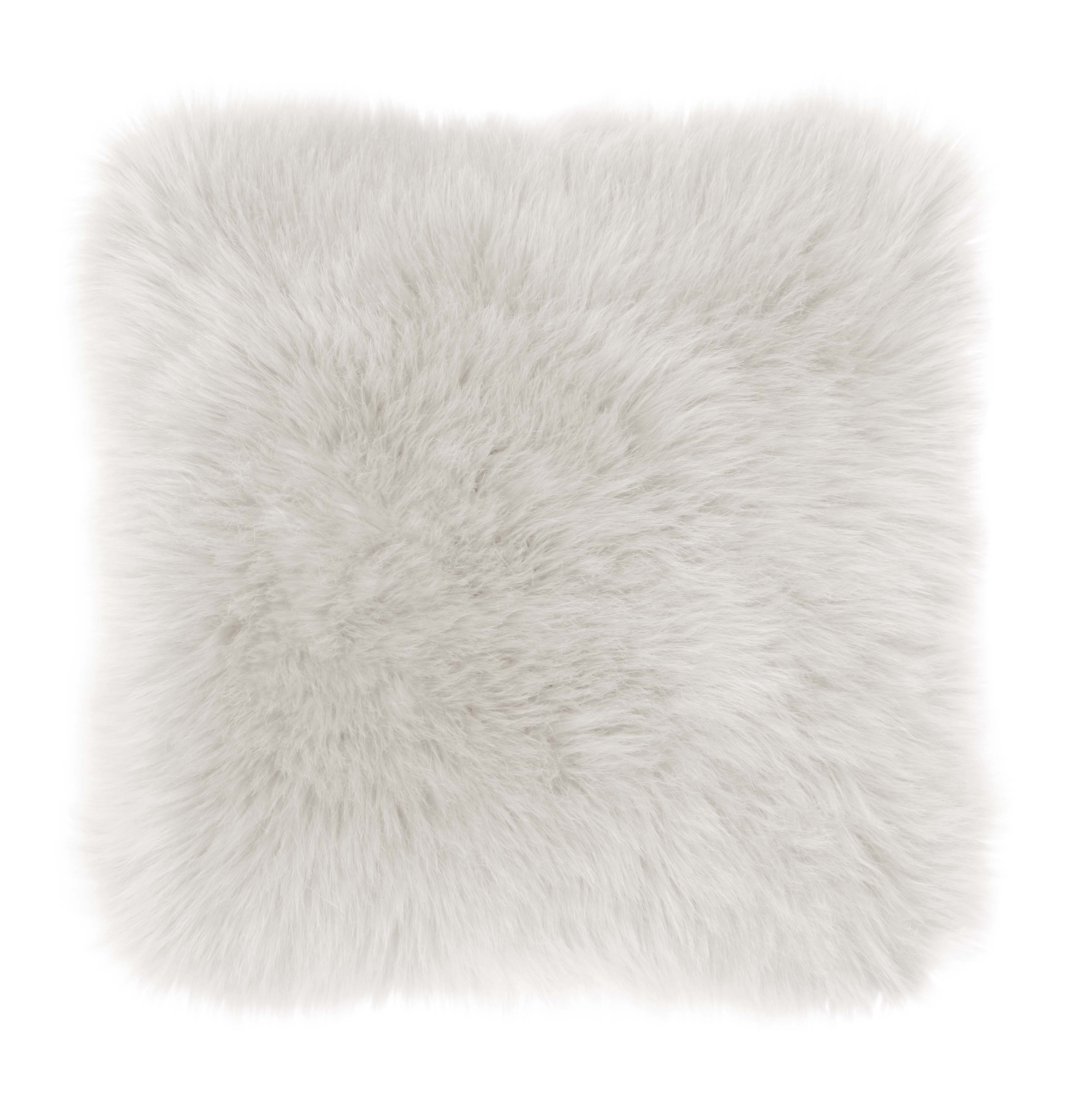 Coussin (rempli) peau de mouton + suede 45x45CM blanc