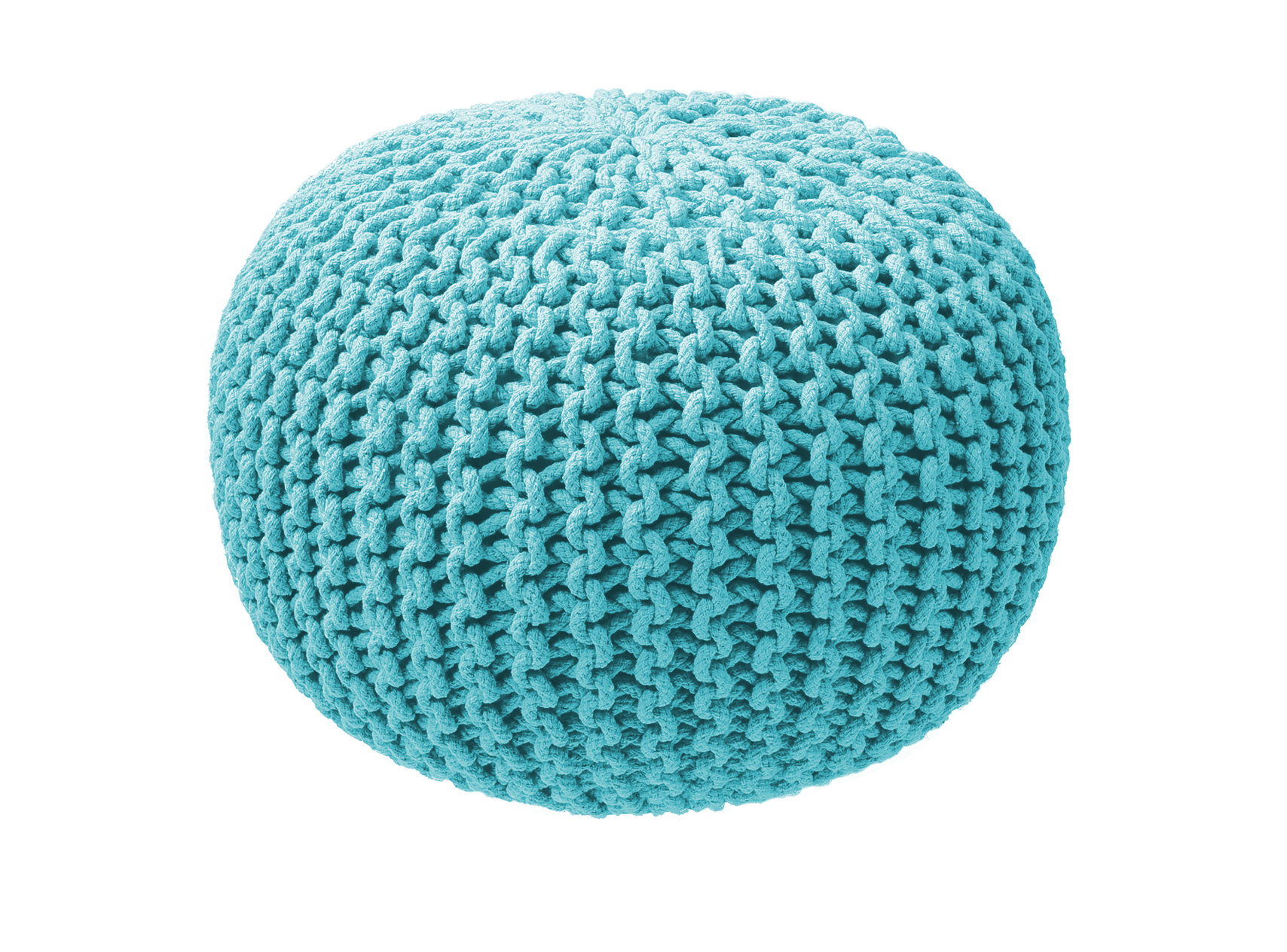 Knitted Pouf aqua