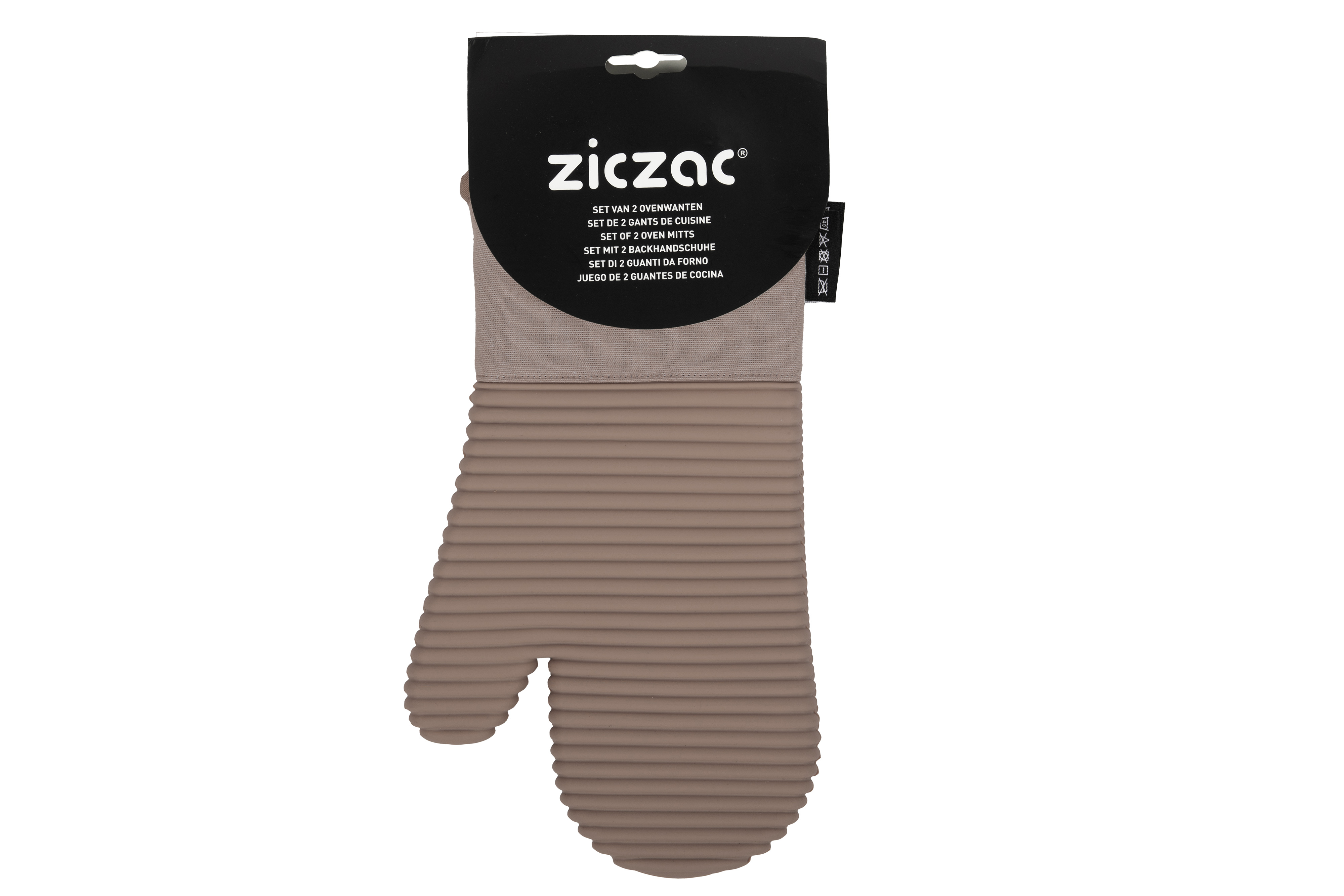 Oven glove SILO - SET/2 (1L + 1R) - 18x33 cm, taupe
