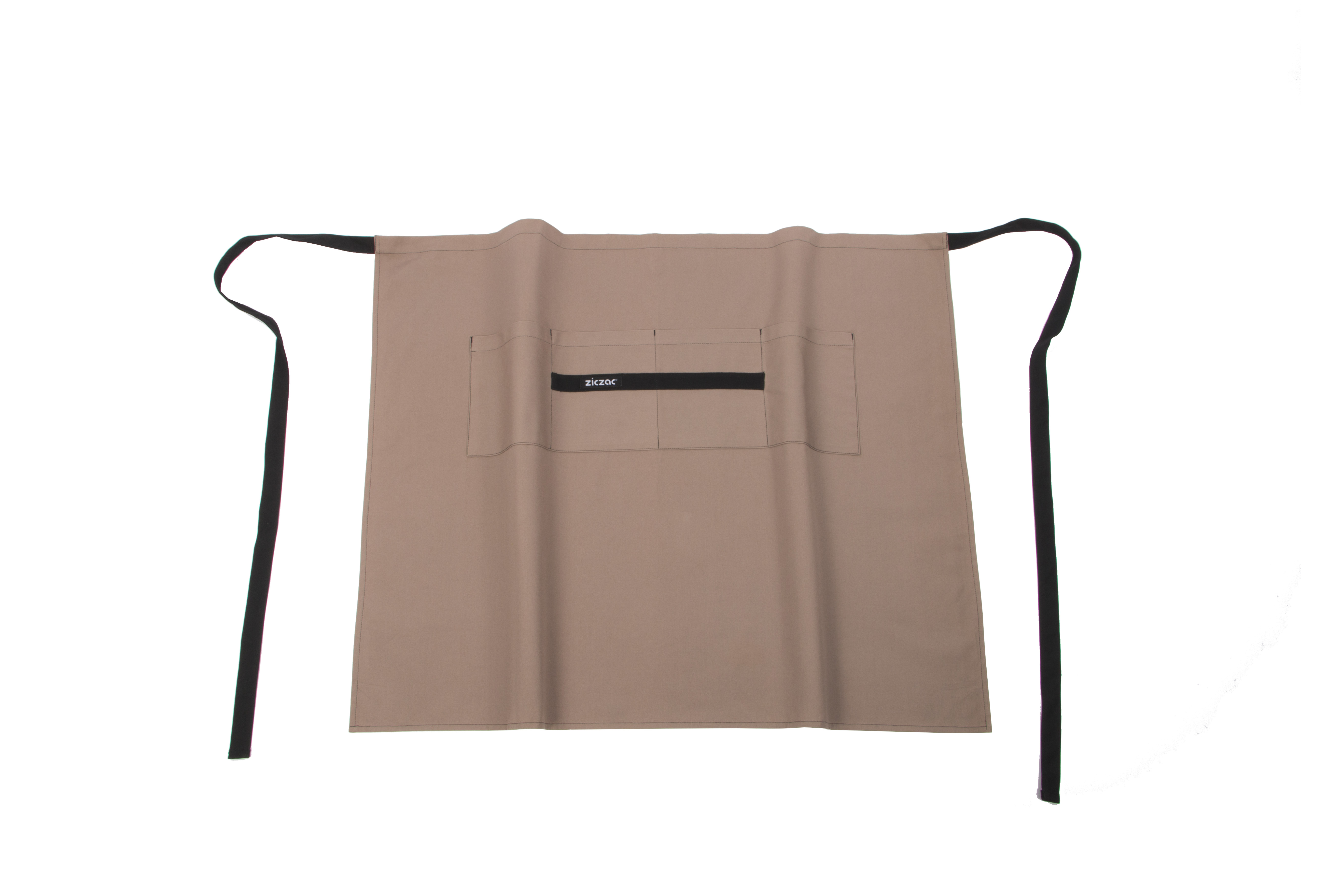 Apron Prof. Bistro, 4 pockets, 105x85 cm, taupe