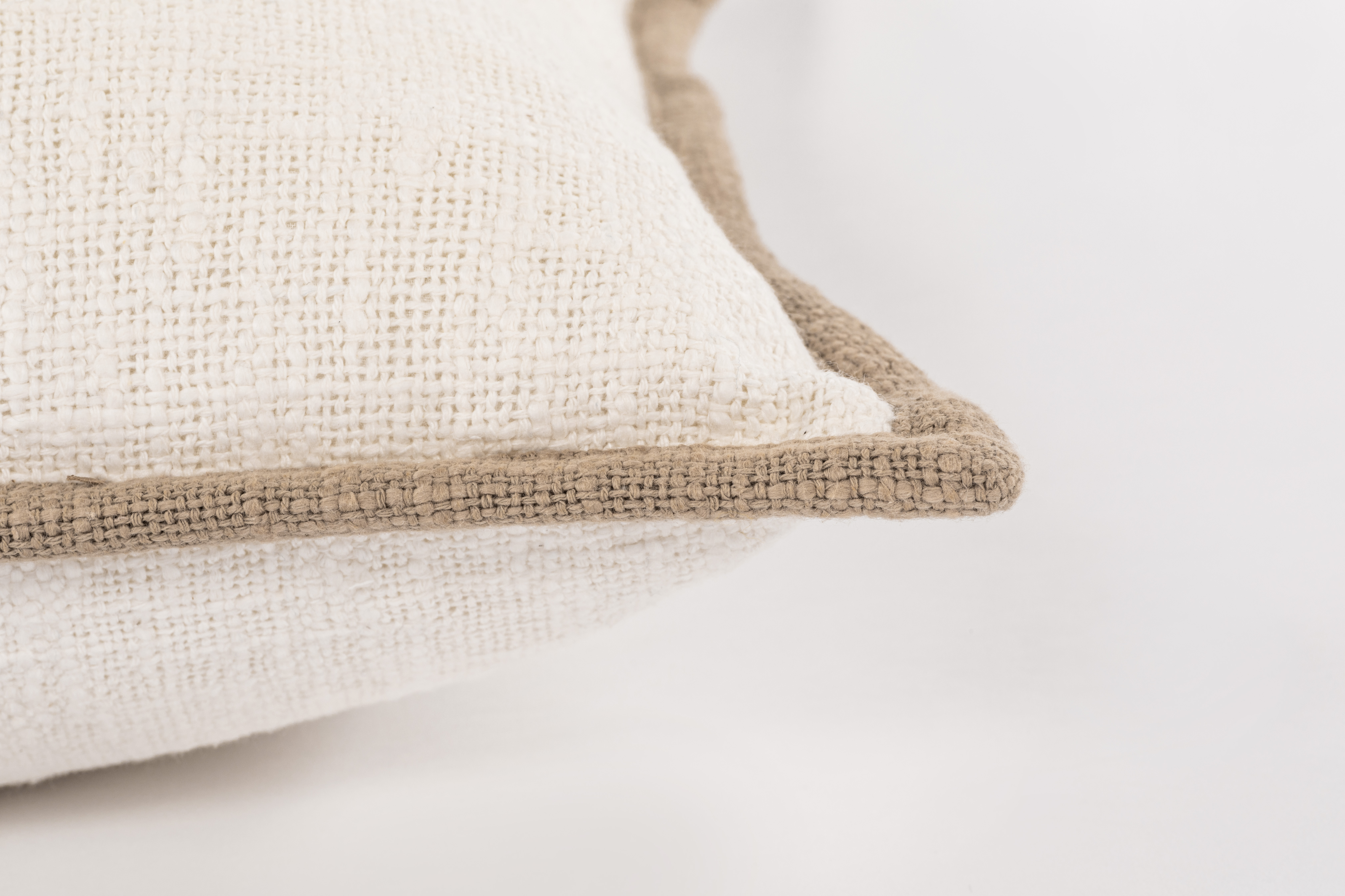 Coussin (rempli) COTTON SLUB CONTRAST 45X45CM, ivory