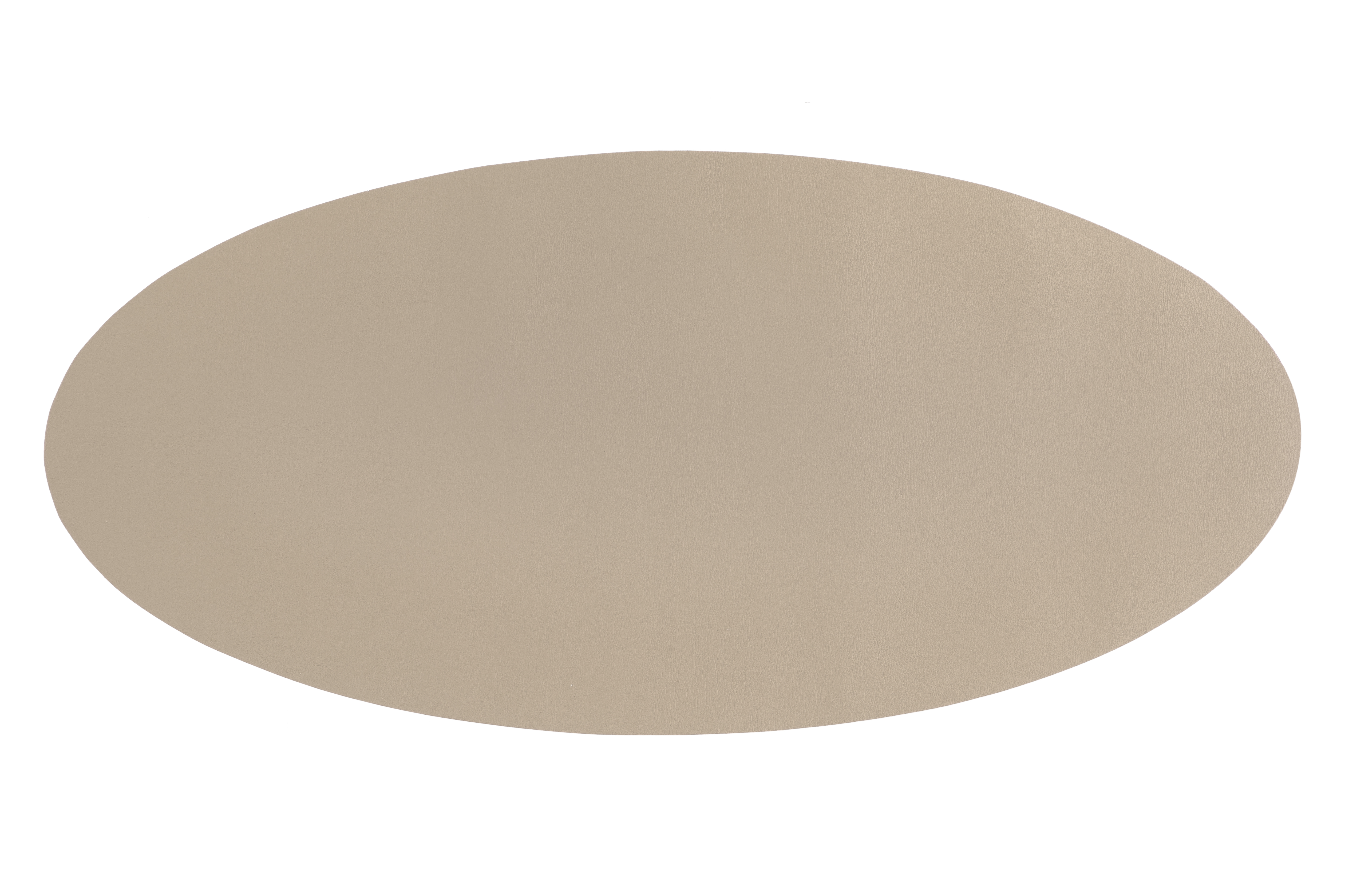 Centerpiece mat oval -Leather look imitation  33X70cm, taupe