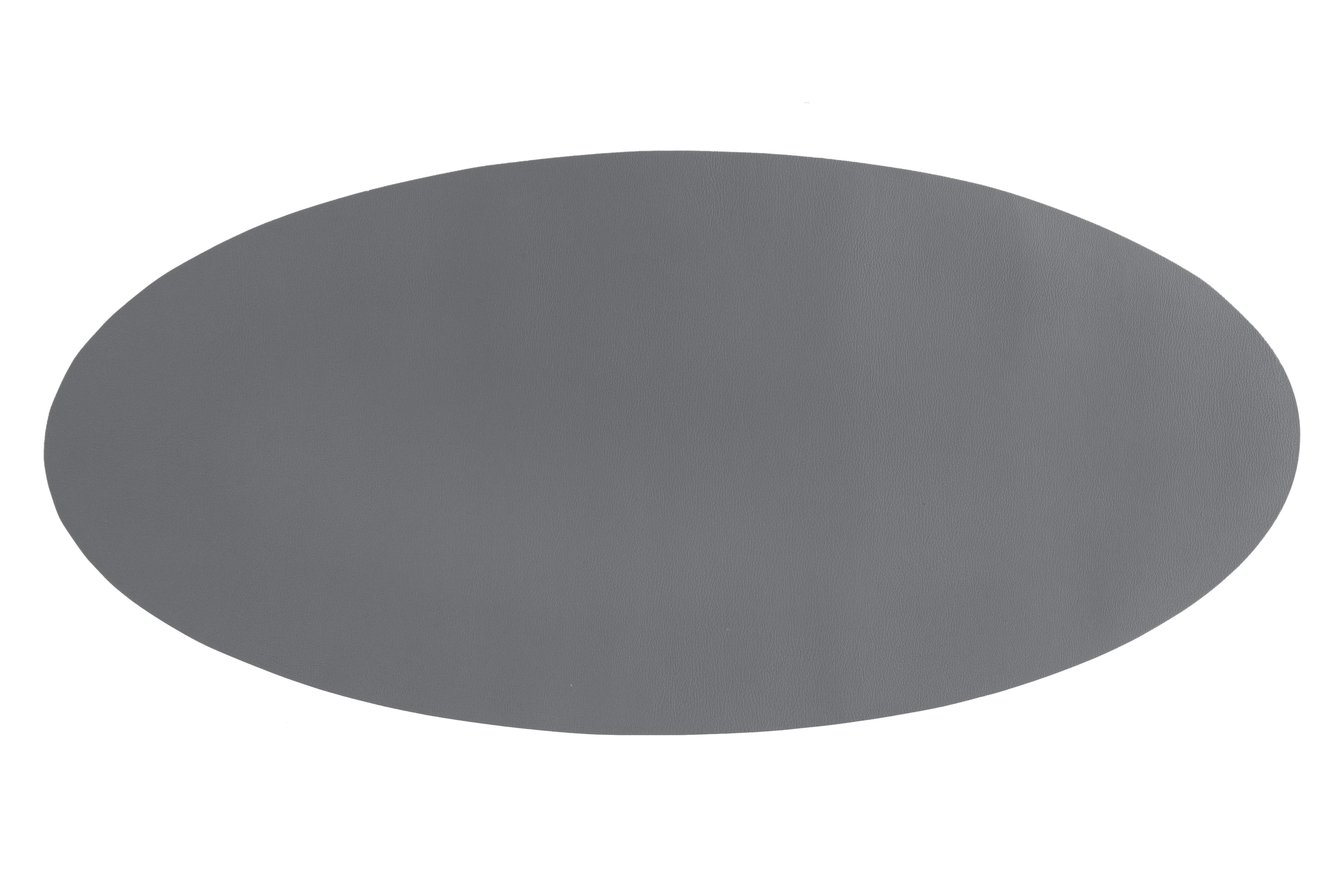 Centerpiece mat ovaal -Leather look imitation  33X70cm, grijs