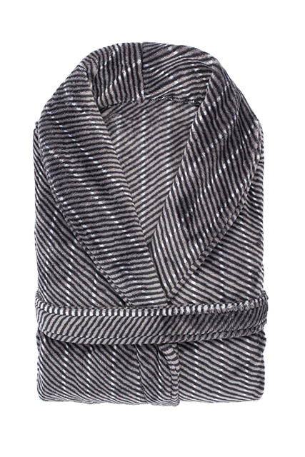 Micro flannel bathrobe LXL - dark stripe, unisex