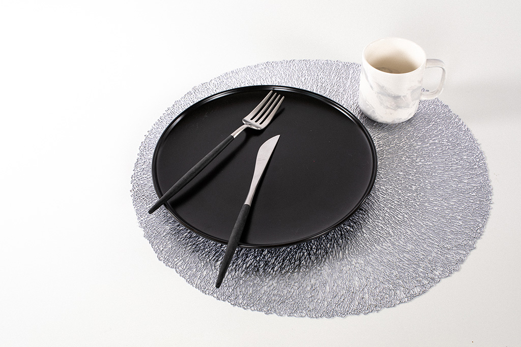Set de table CAPELINNI - Rond - Dia 38 cm, argent