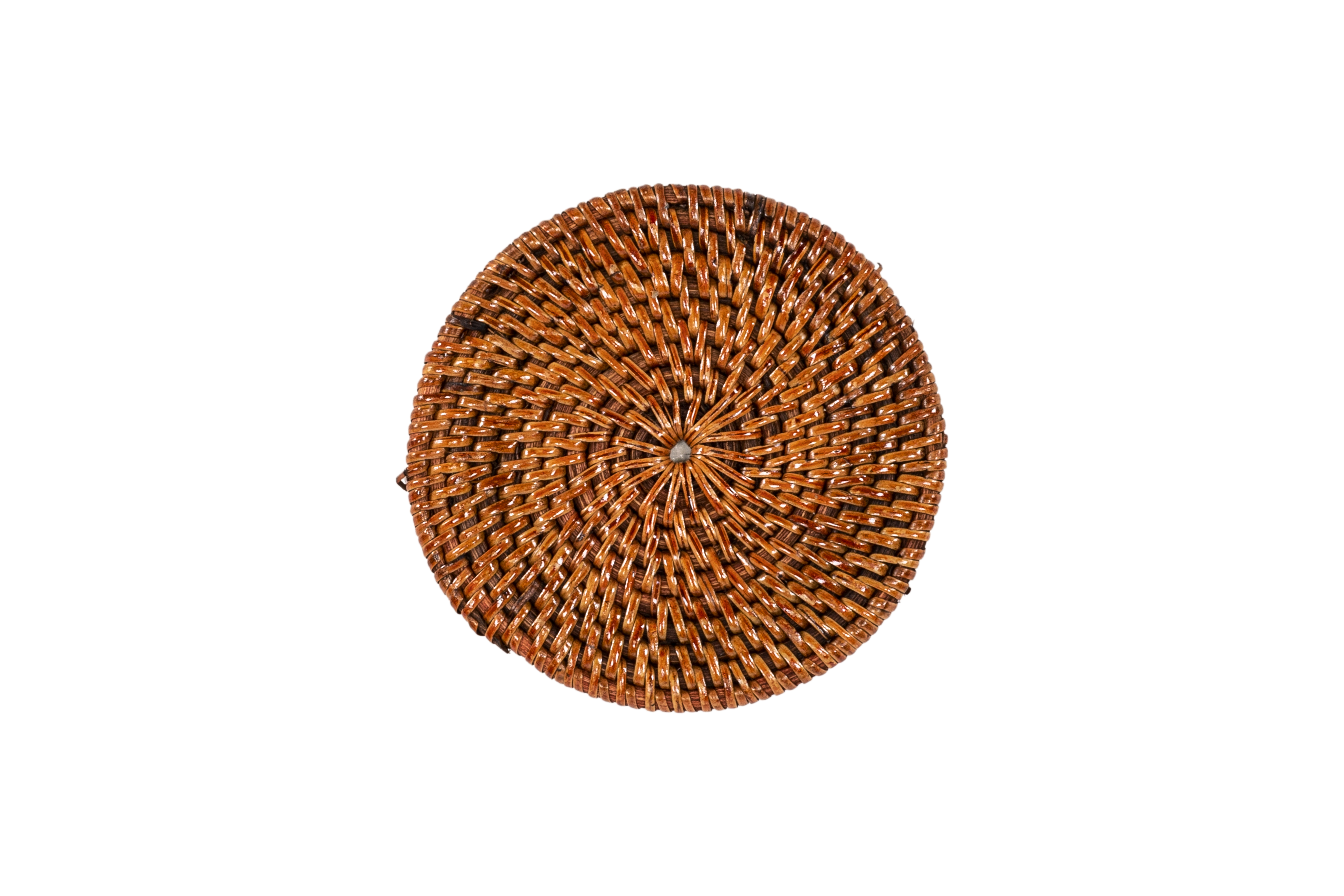 Coaster RATTAN - SET/6 - Rond - Dia 10 cm, dark brown