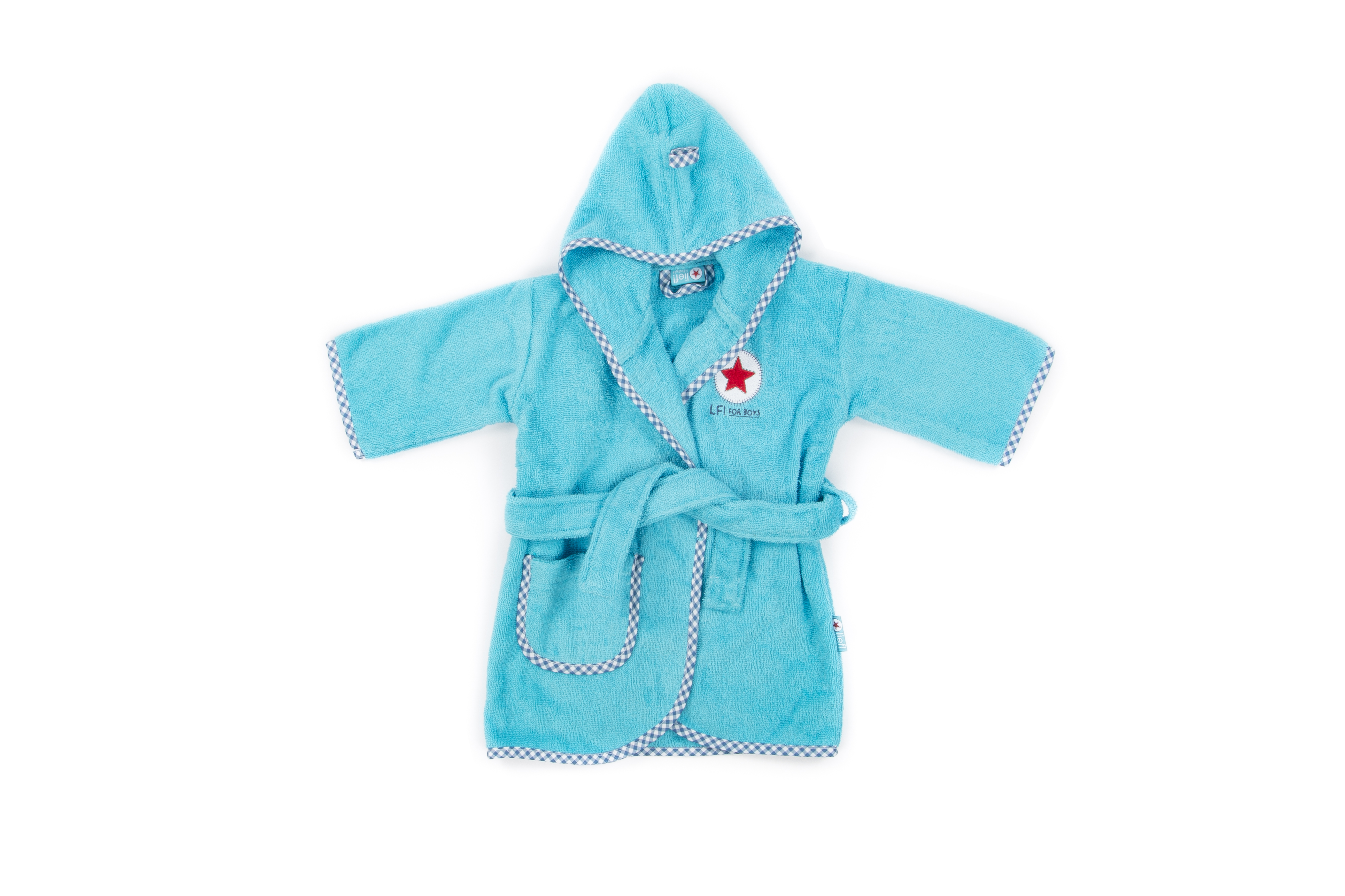 Peignoir de bain Boy uni turquoise, 0-12 months