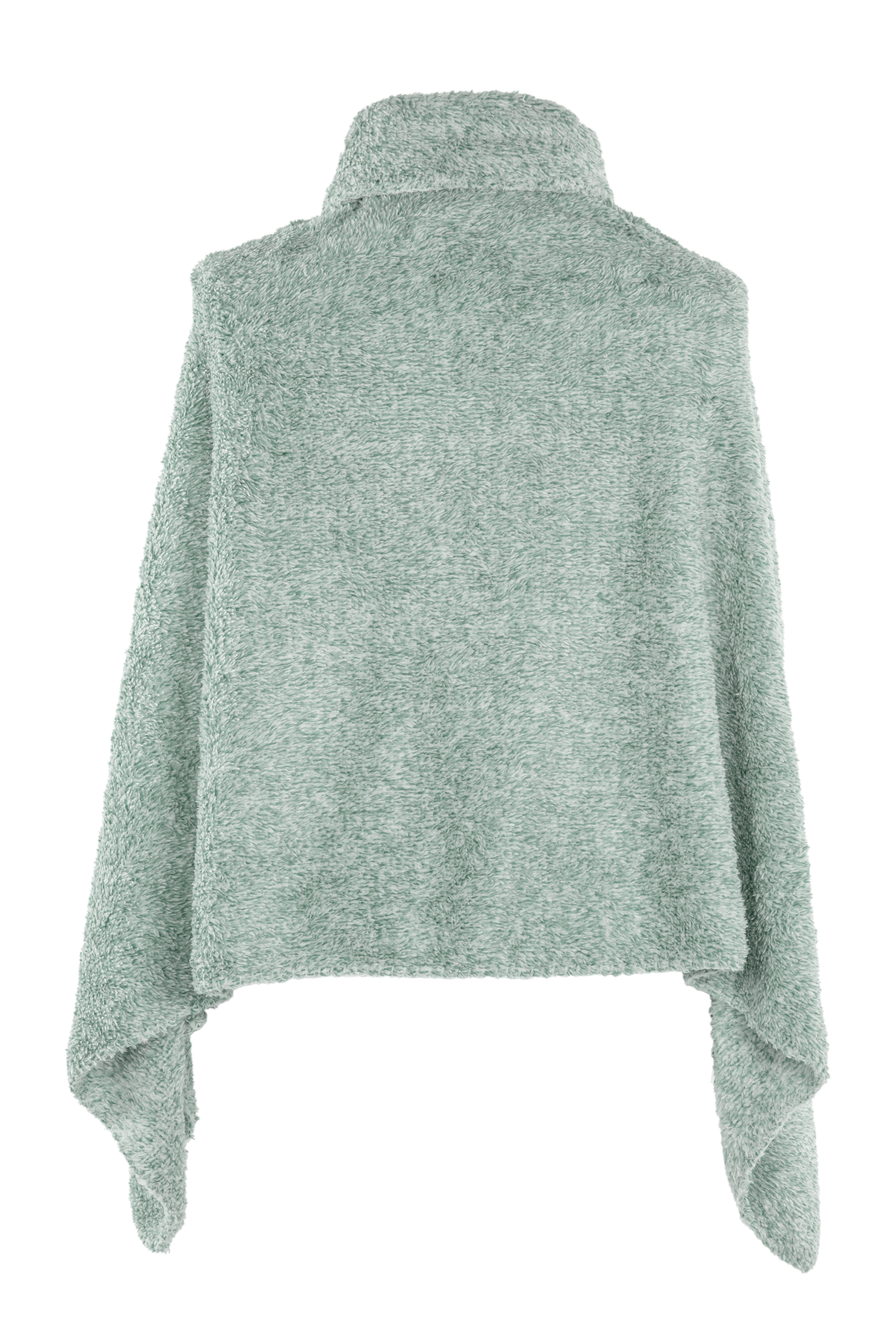 Poncho COSY Teddy sherpa BI-TONE  - 75x150cm, sage green