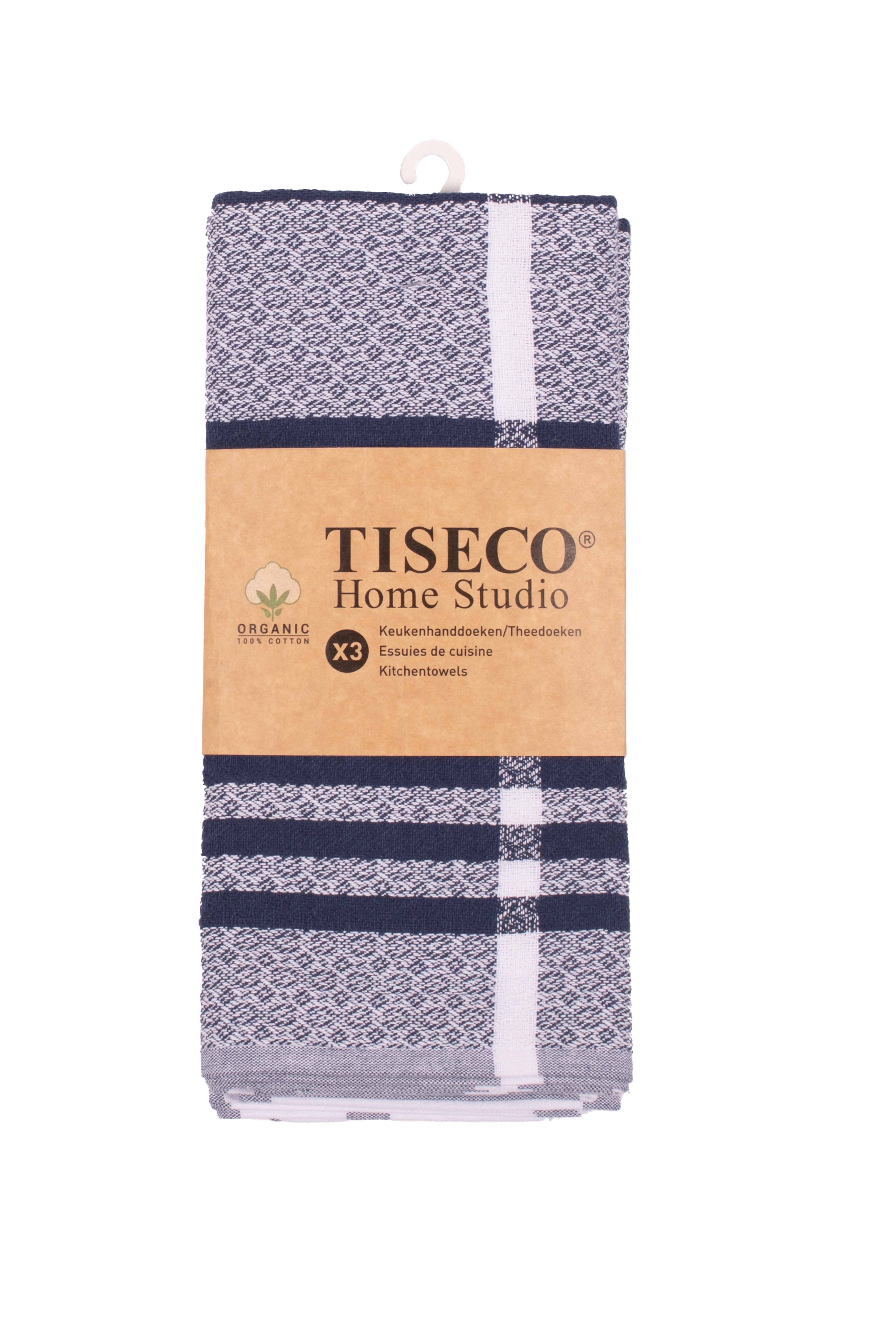 Torchon BIO COTON - SET/3 - 50x70 cm, bleu