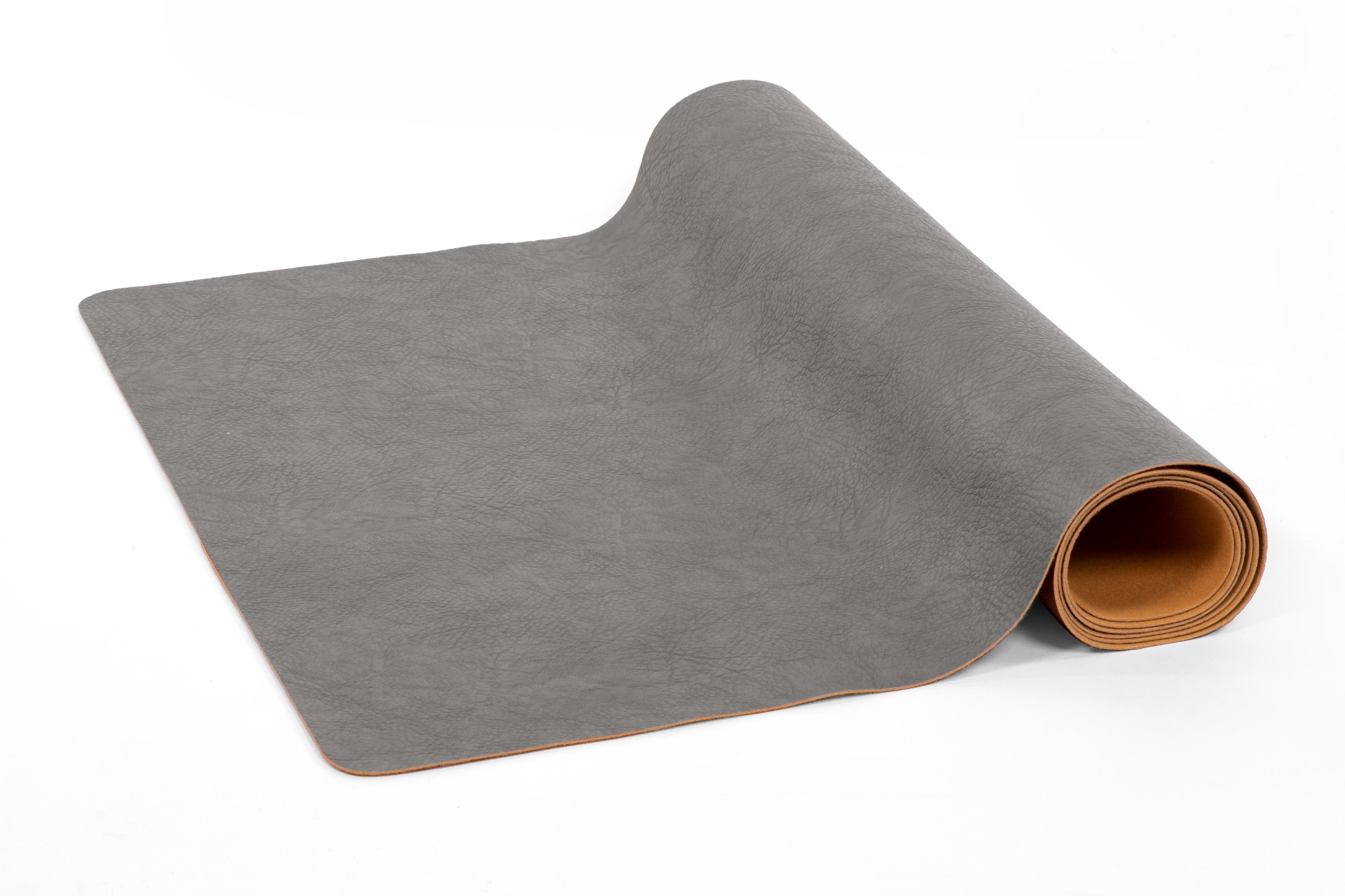 Table runnner TROJA - vegan leather - 44x145 cm, charcoal