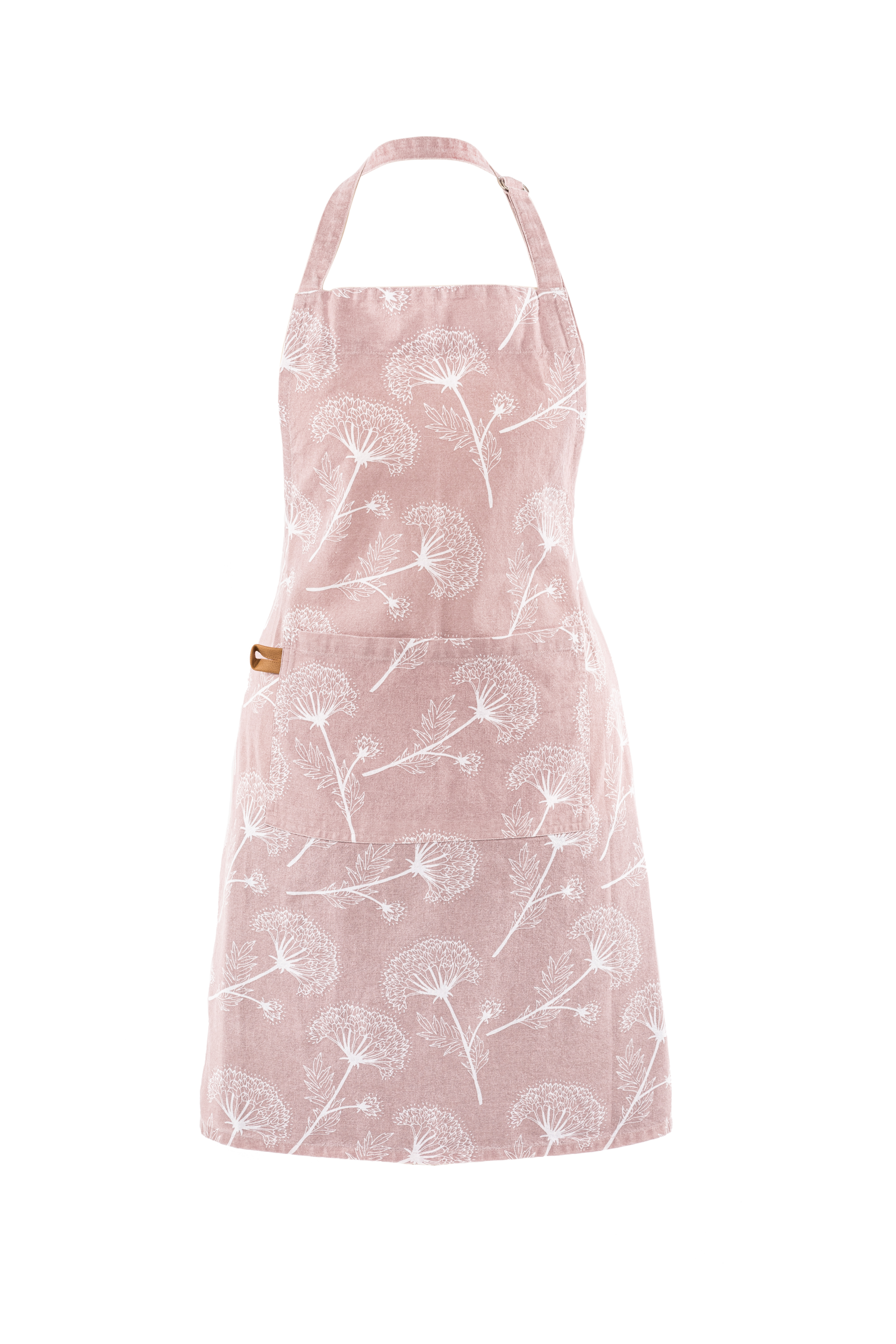 Apron MYRNA, floral printed,  74x85cm, pink