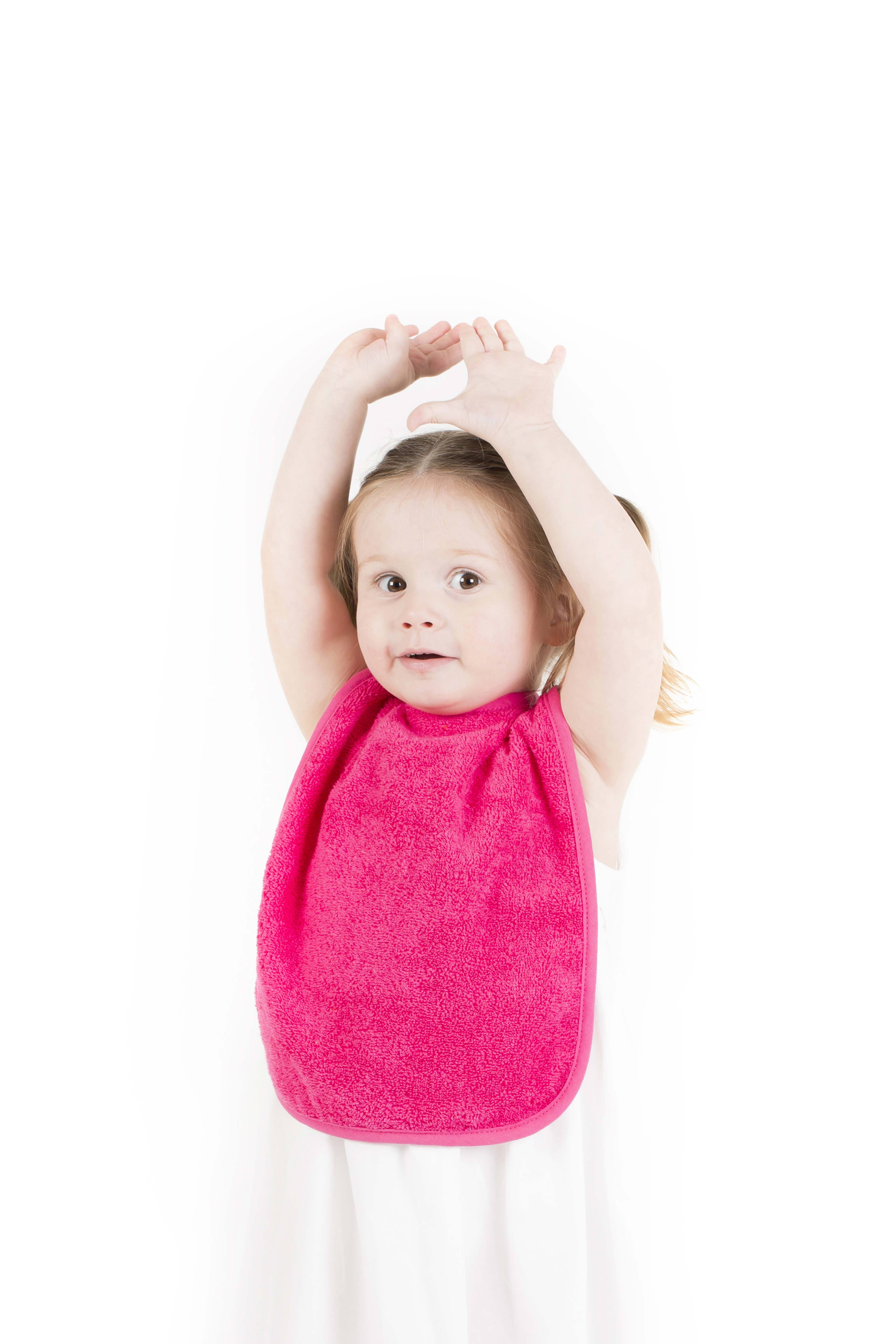 Baby bib with straps -  28x37 cm, fuchsia