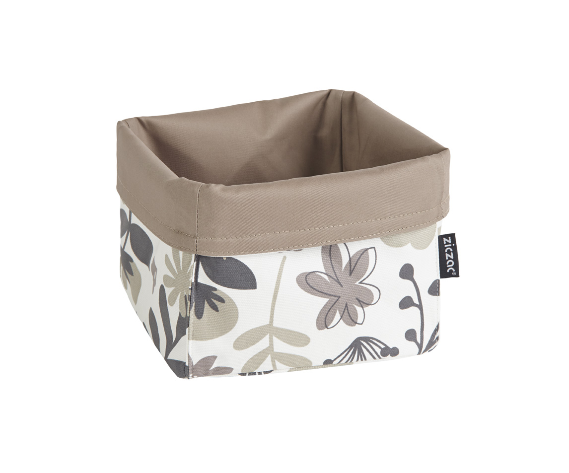 Breadbasket floral WC, PU coated both sides, taupe