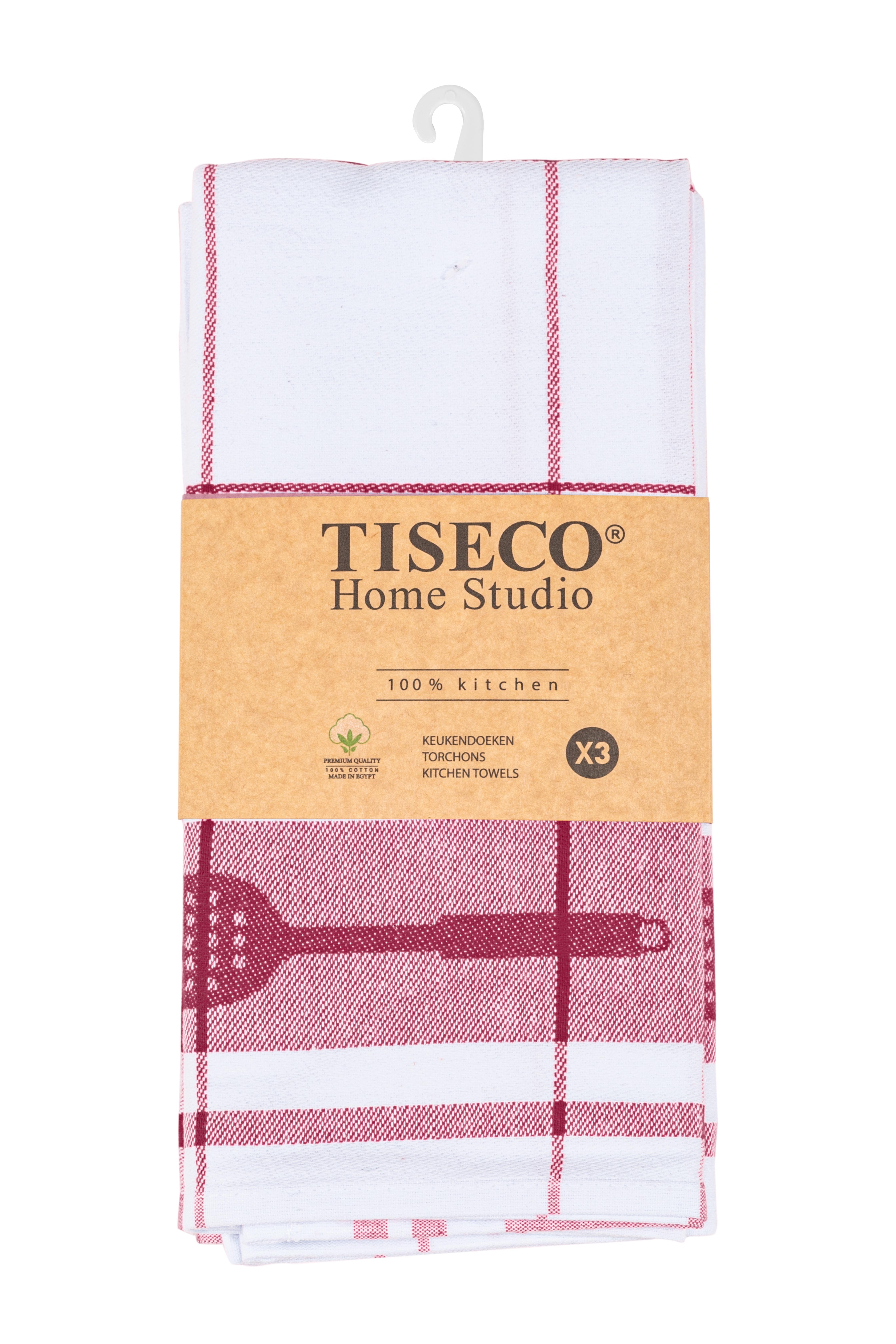 Kitchentowel cotton PHARAO 50x70 cm - set/3, red