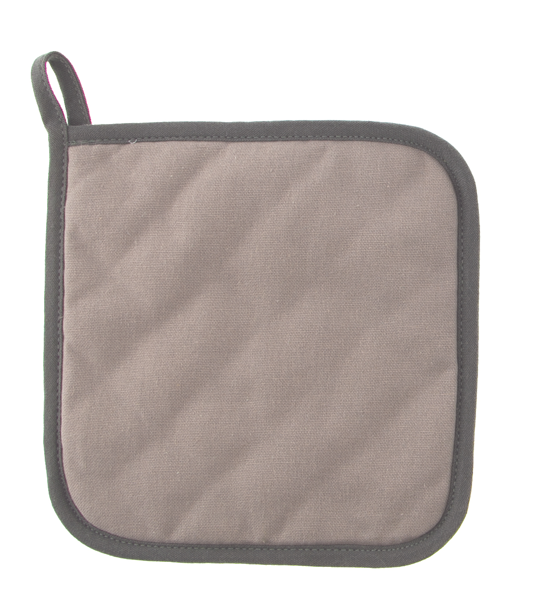 Potholder solid 20x20, J-hook, taupe, set2