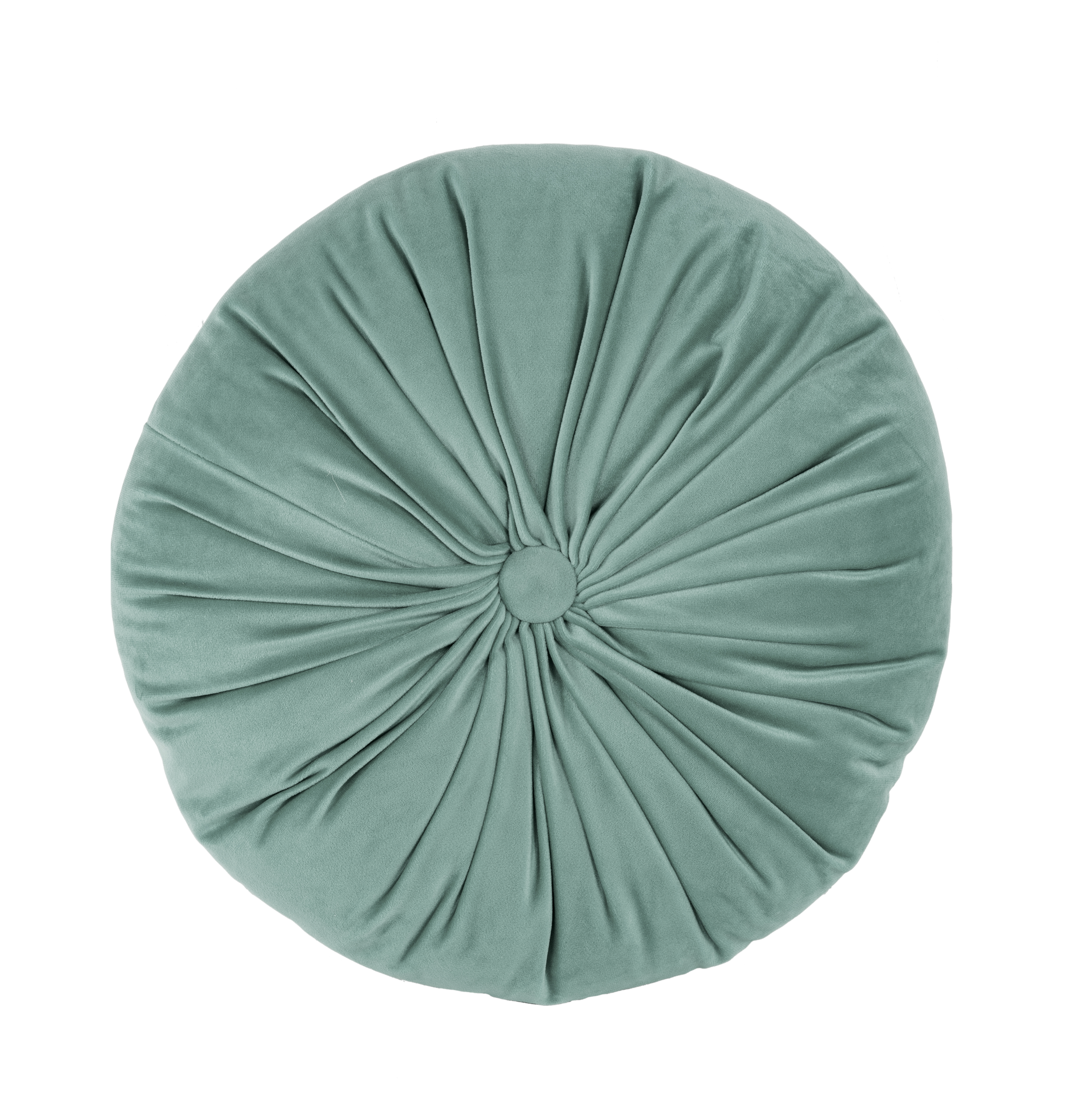 Cushion (filled) Microvelvet stone green ROUND (1 button)