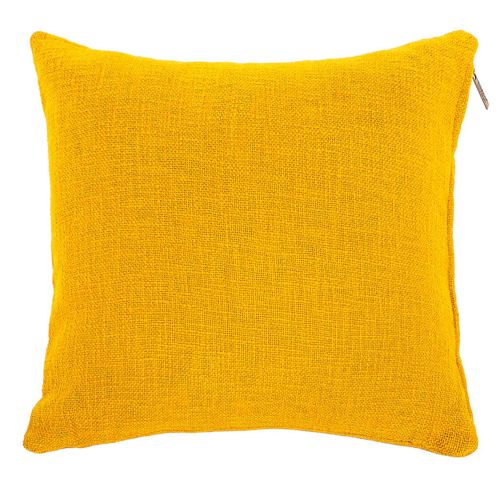 Cushion (filled) COTTON SLUB 45X45CM, sunflower yellow