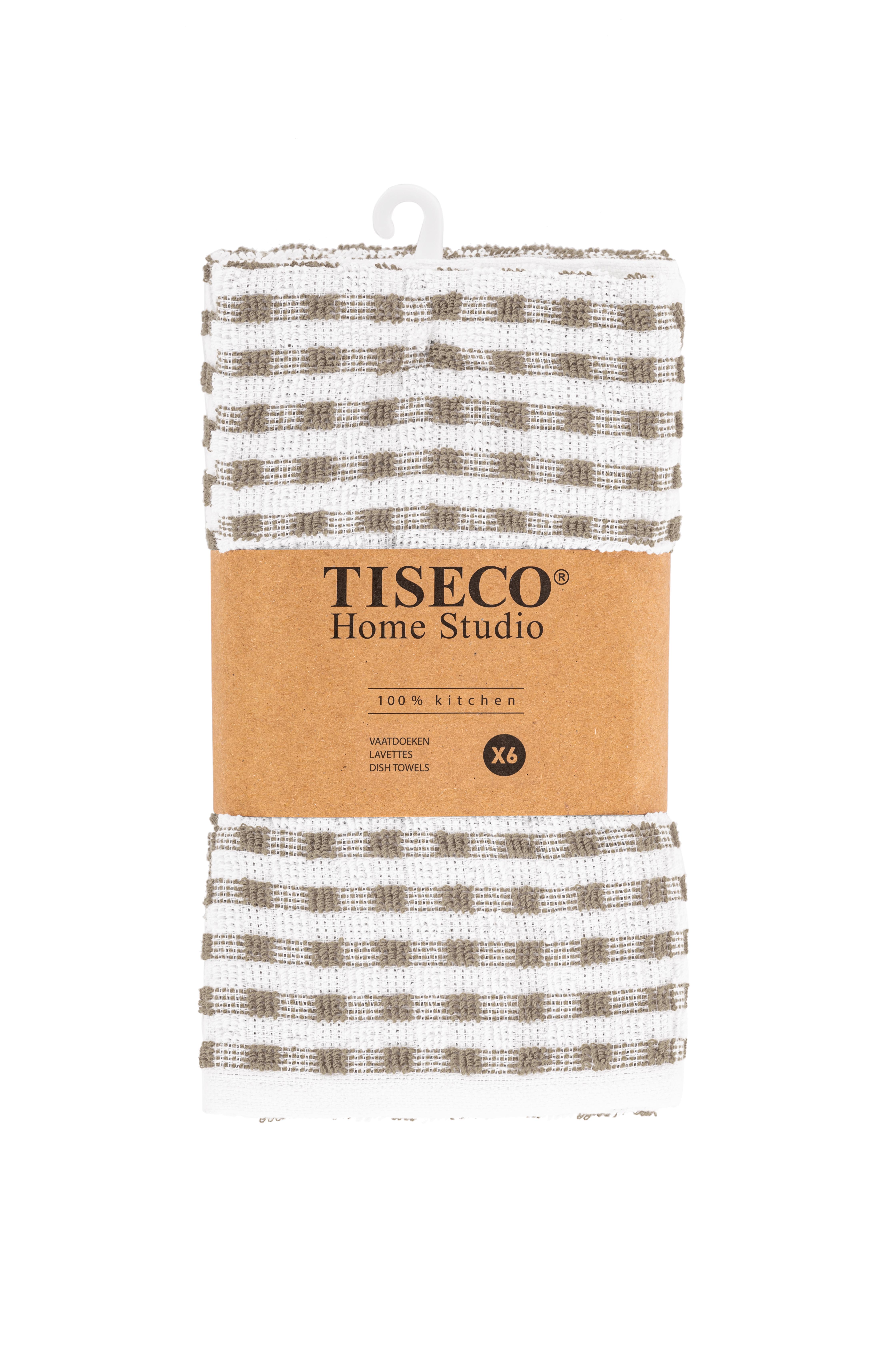 Torchon vaisselle OMAN - SET/6 - 32x35 cm, taupe