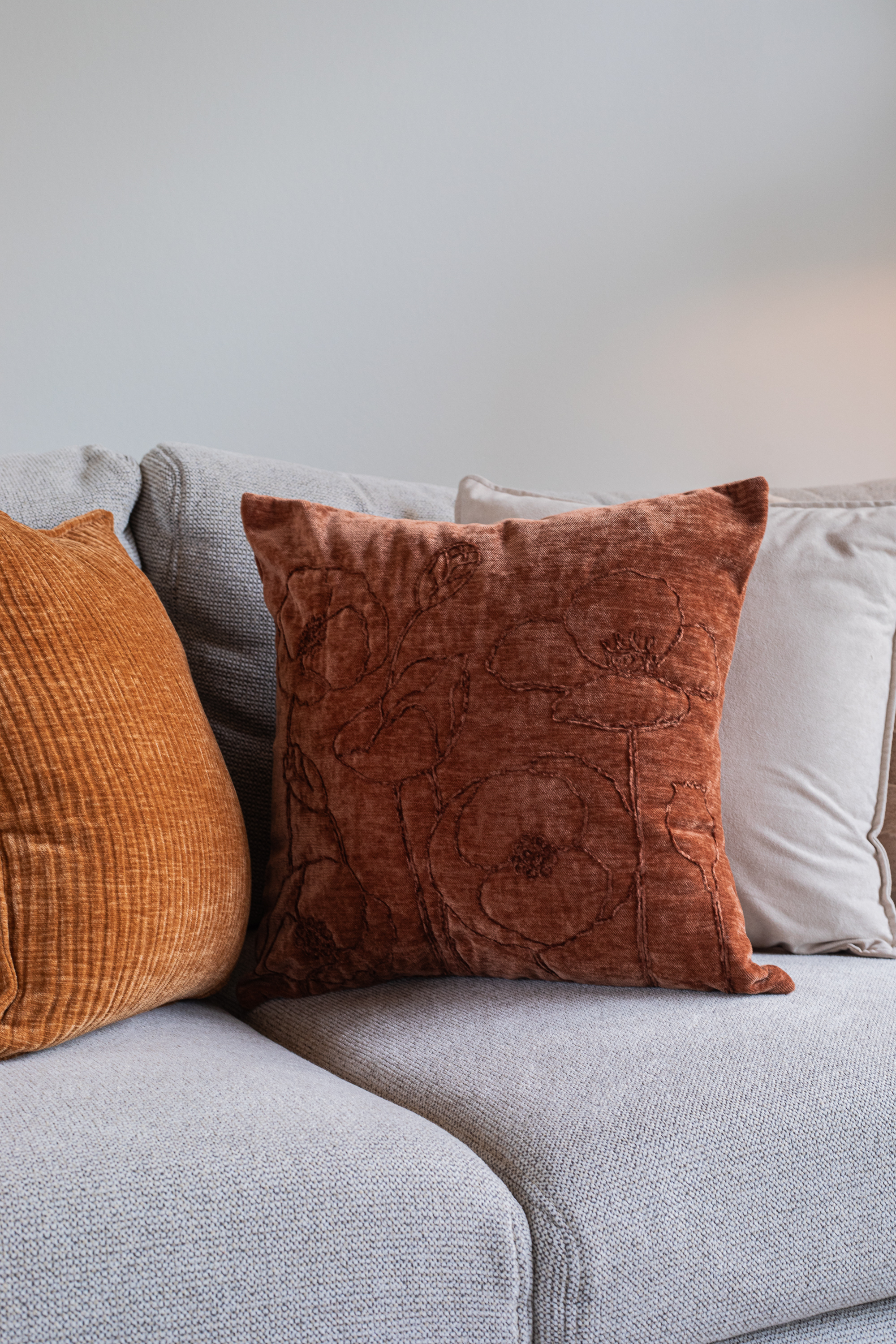Cushion (filled) JULOT POPPY - 45x45 cm, cognac