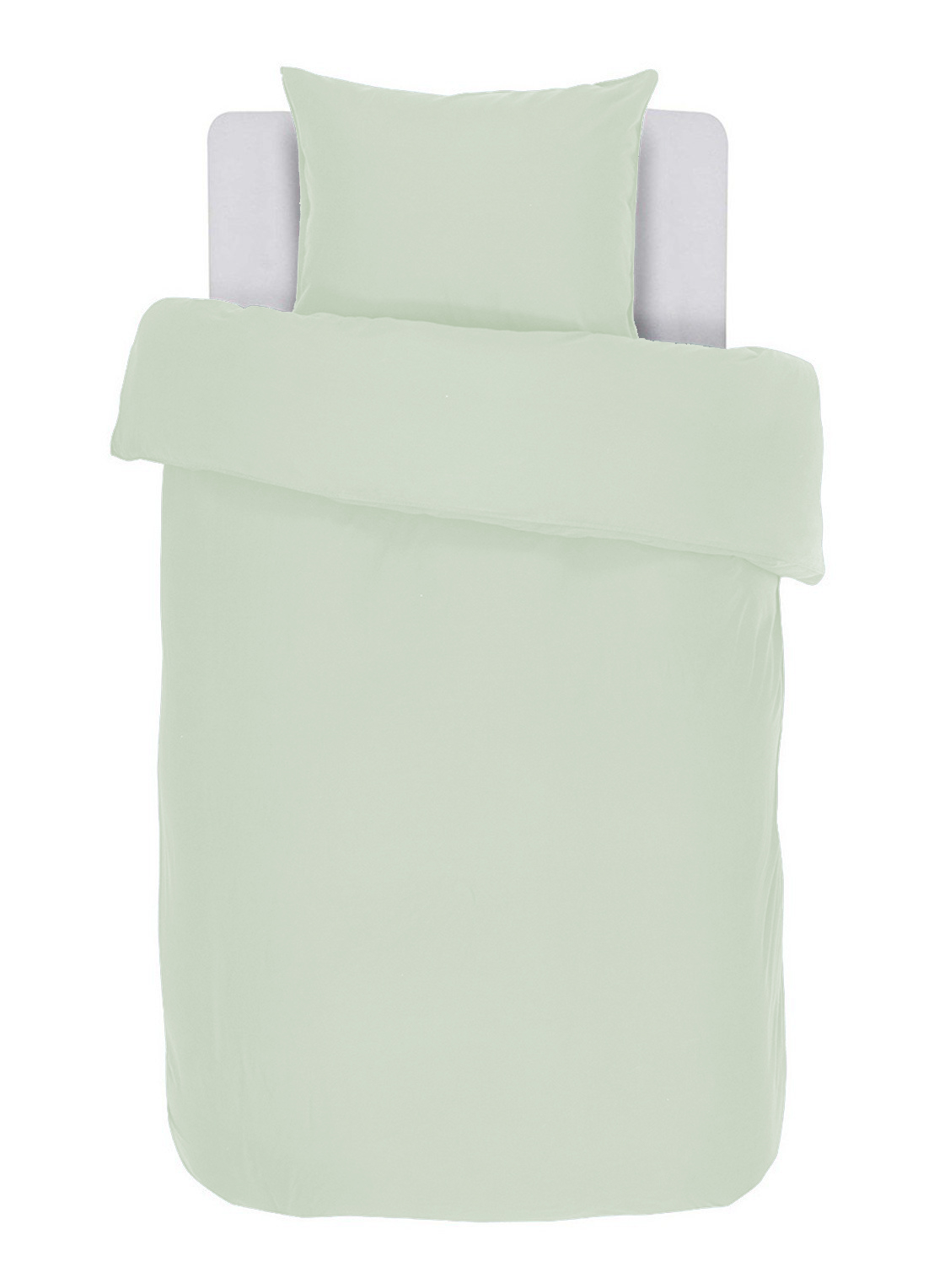 Housse de couette  IRIS, Stone washed uni coton, 140x200, mint green