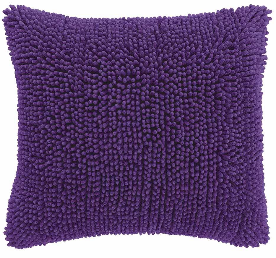 Cushion (filled) Shaggy Prune,  front+back + zipper