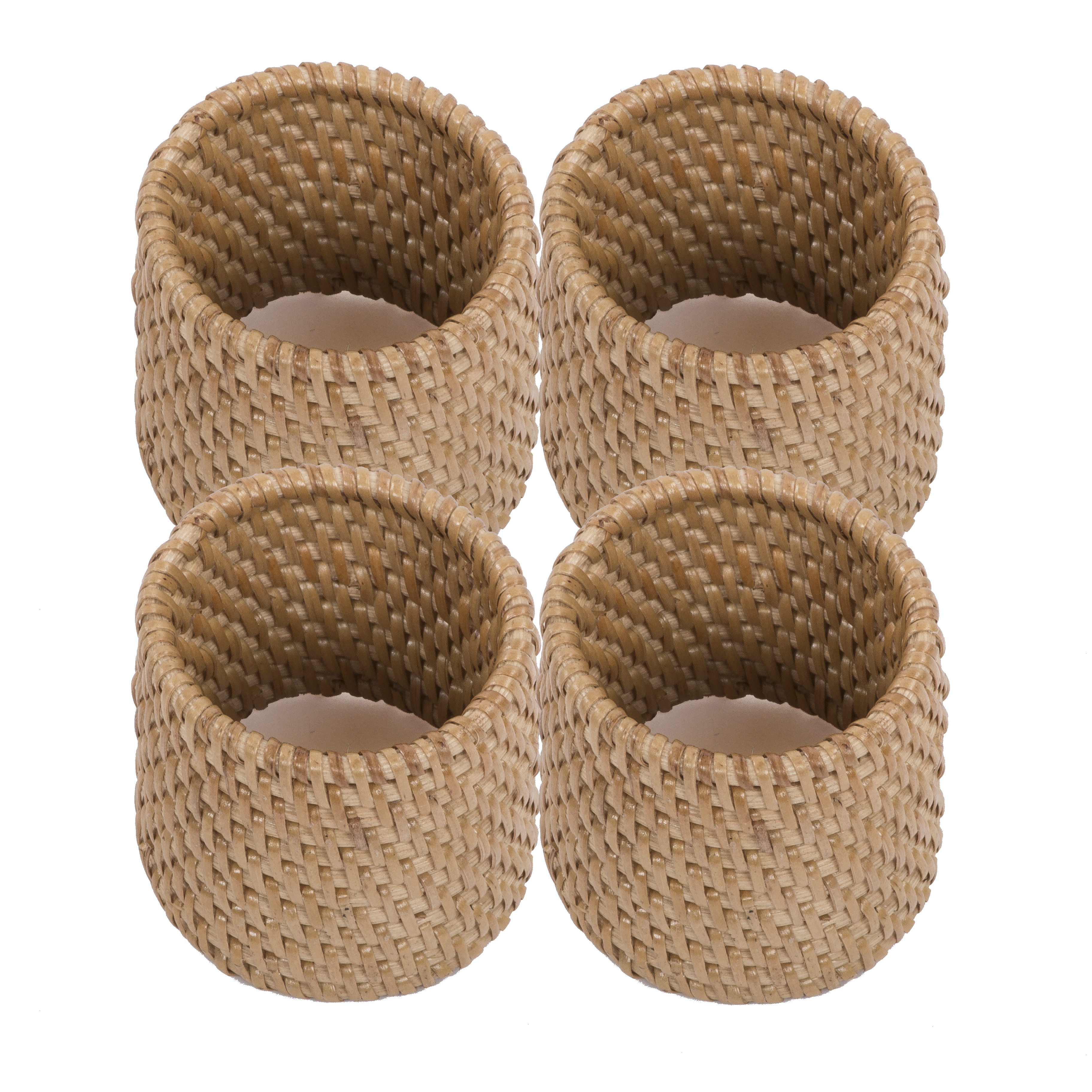 Napkin rings RATTAN  - SET/4 - 4,5x5 cm, natural