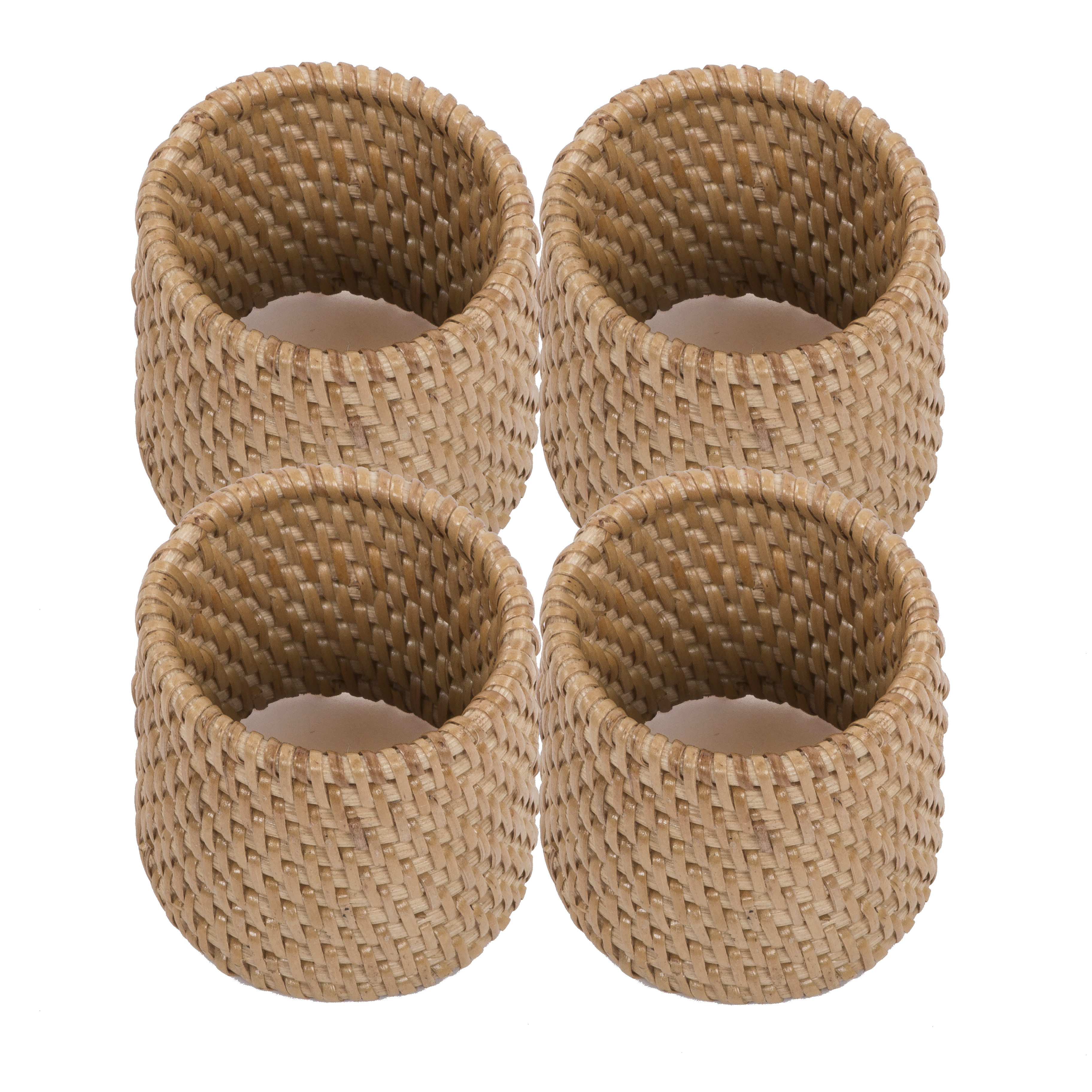 Servetringen rattan 4.5x5 cm, set/4, naturel