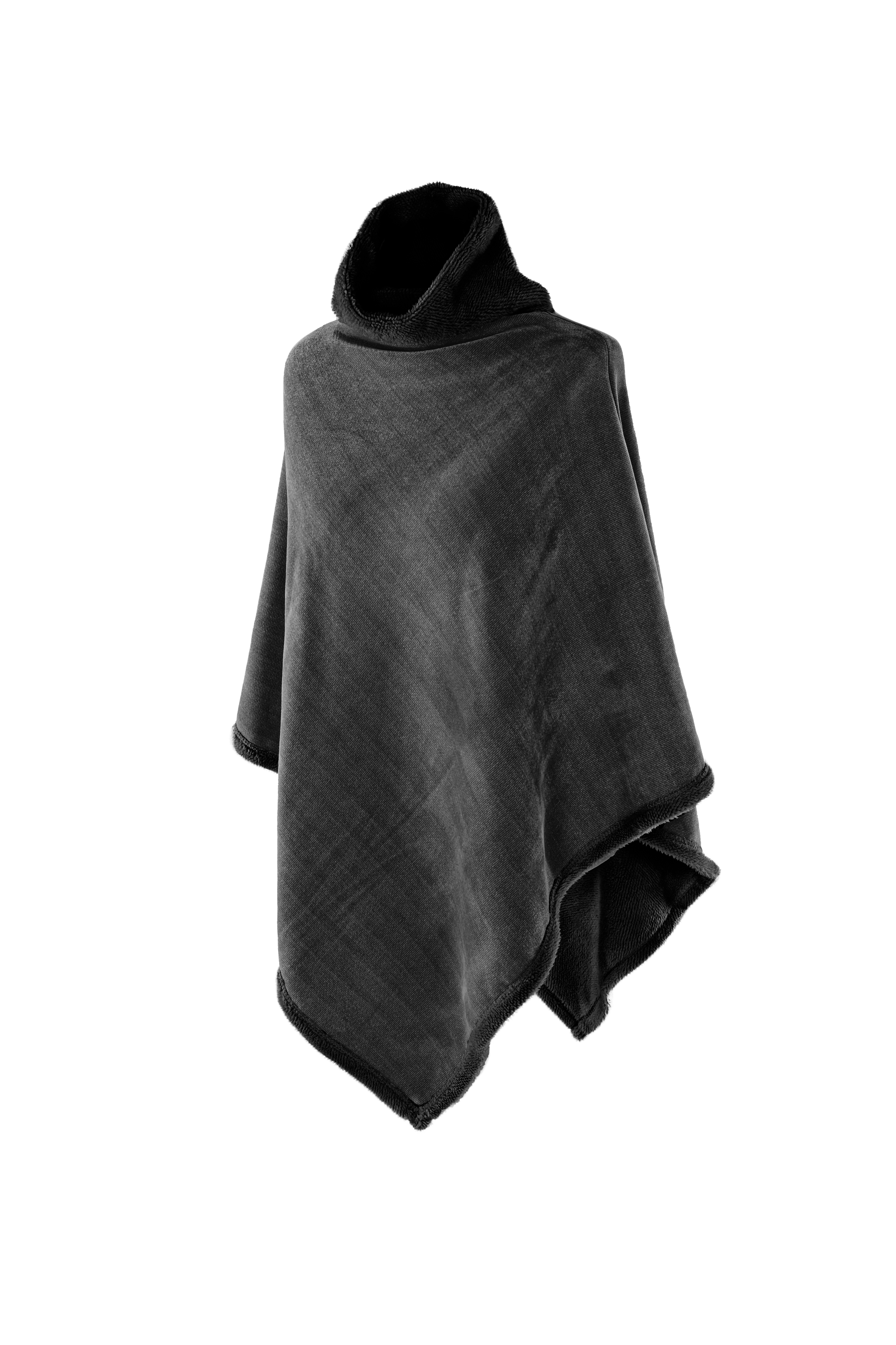 Poncho Chenille 60x80cm Gris