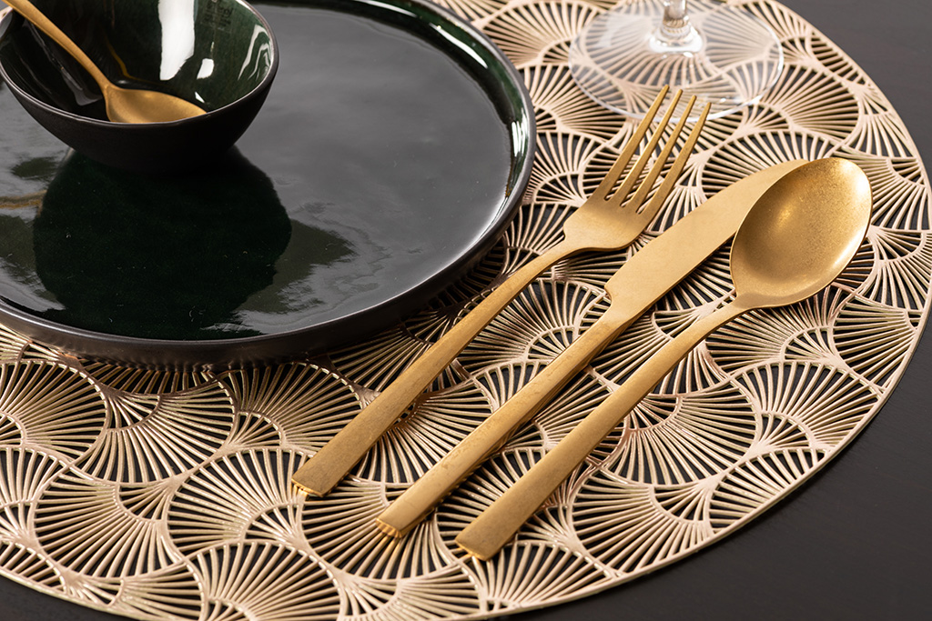 Placemat CAPELINNI - Round - Dia 38 cm, gold